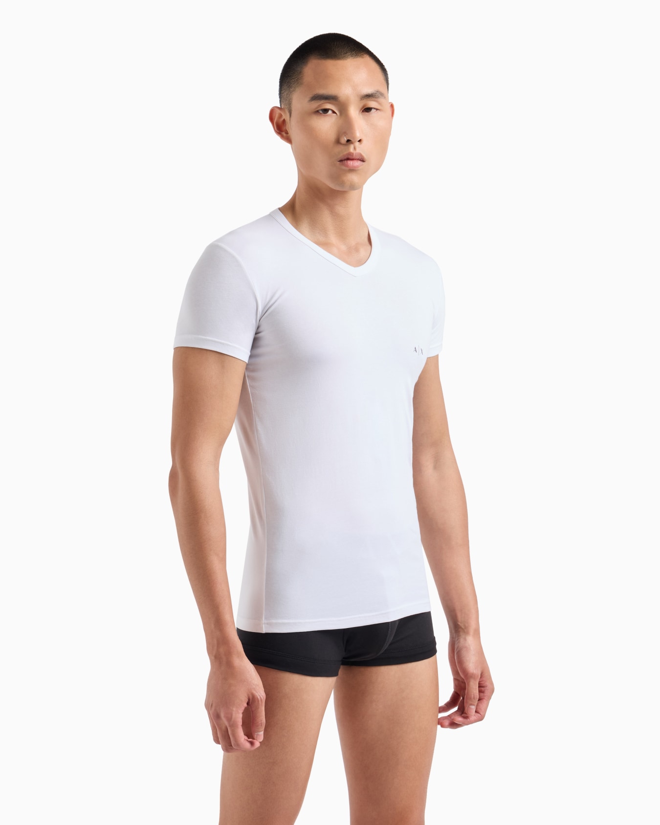 Pack of 2 jersey t-shirts with V-neck Slide 1