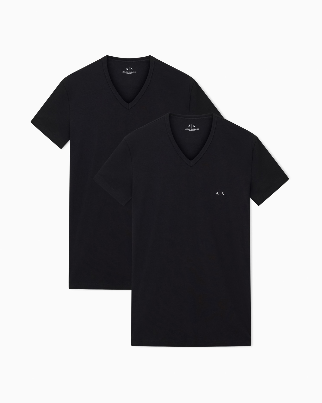 Pack of 2 jersey t-shirts with V-neck Slide 0