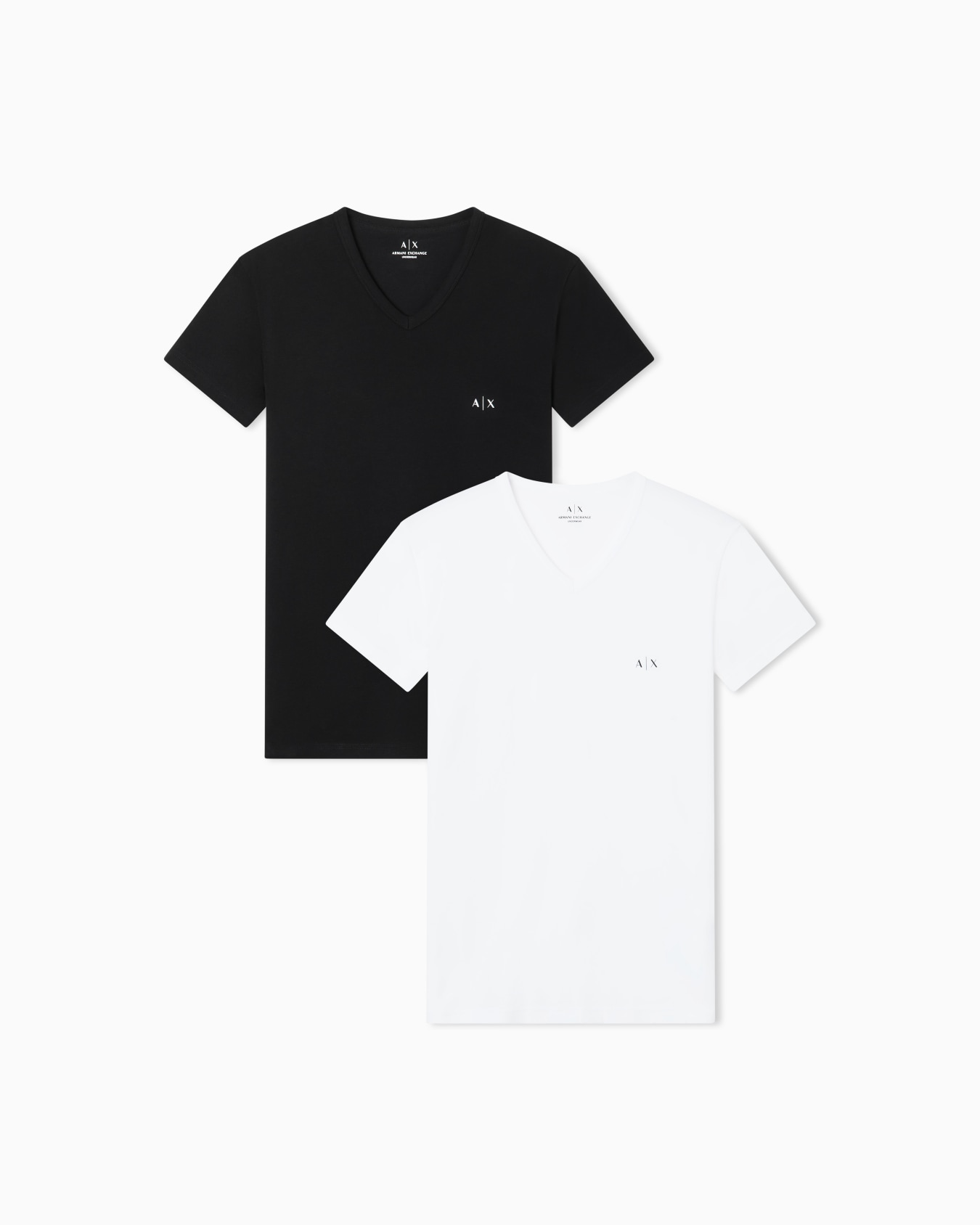 Pack of 2 jersey t-shirts with V-neck Slide 0