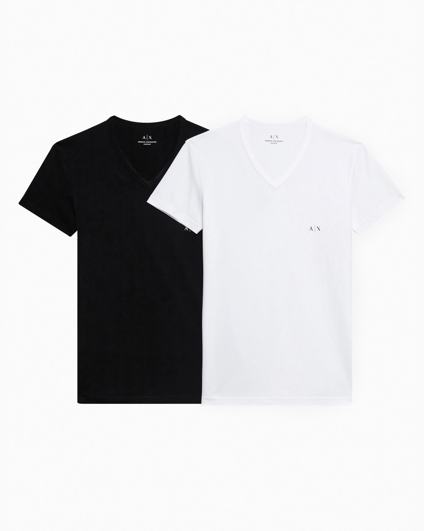 Pack of 2 jersey t-shirts with V-neck Slide 0