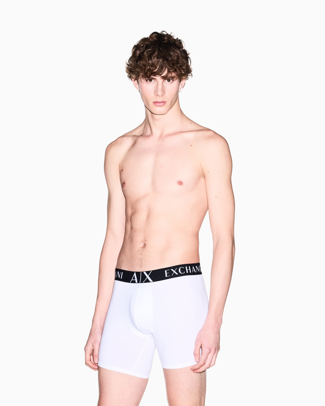 Boxer shorts in stretch fabric with maxi logo Slide 1