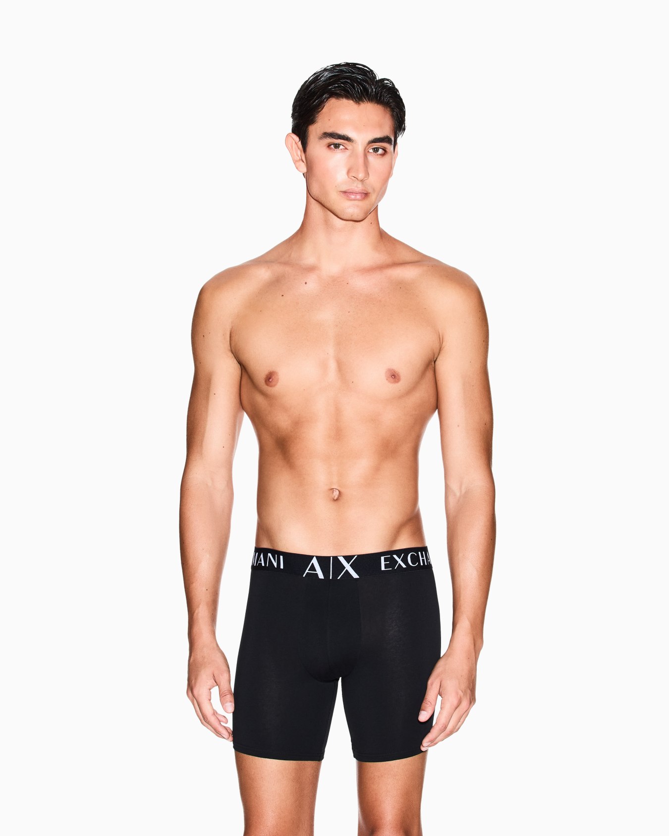 Boxer shorts in stretch fabric with maxi logo Slide 1