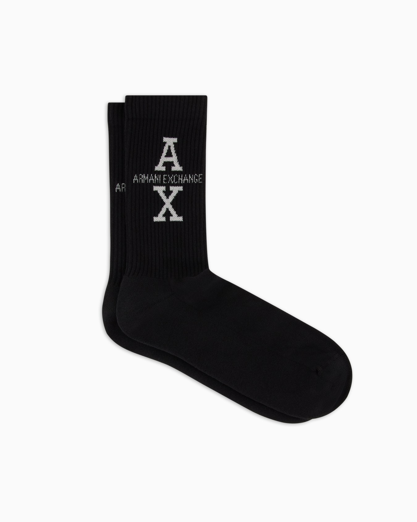 Cotton ribbed socks with logo Slide 0