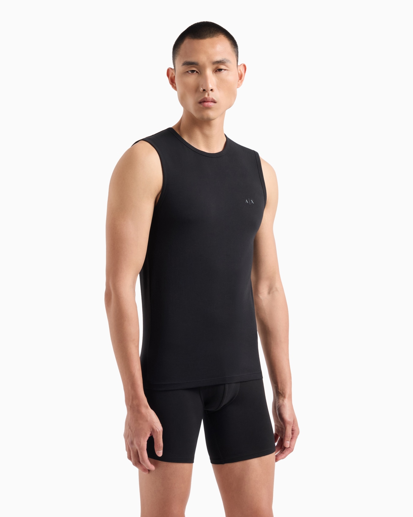 Cotton jersey tank top with logo Slide 1