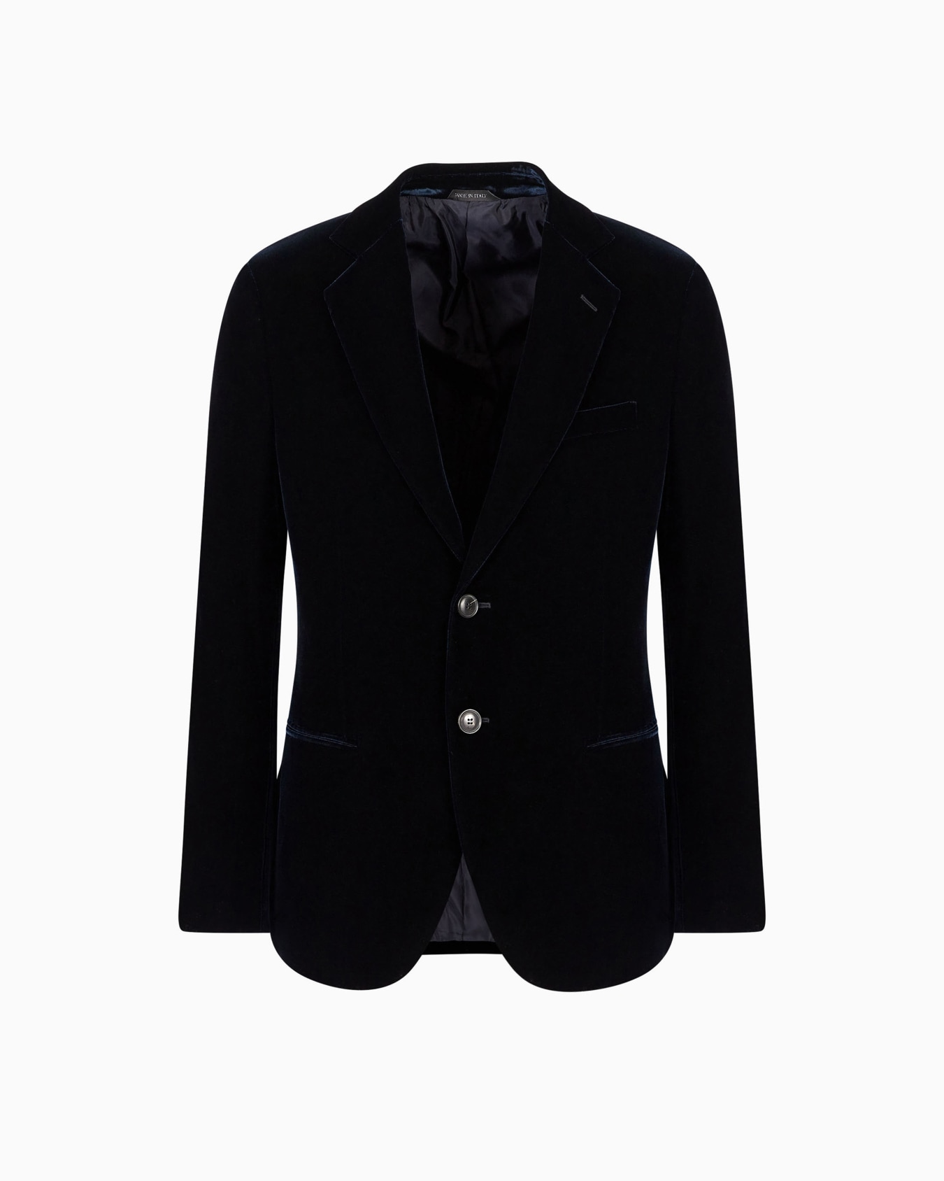 Icon George line single-breasted stretch-velvet jacket Slide 0