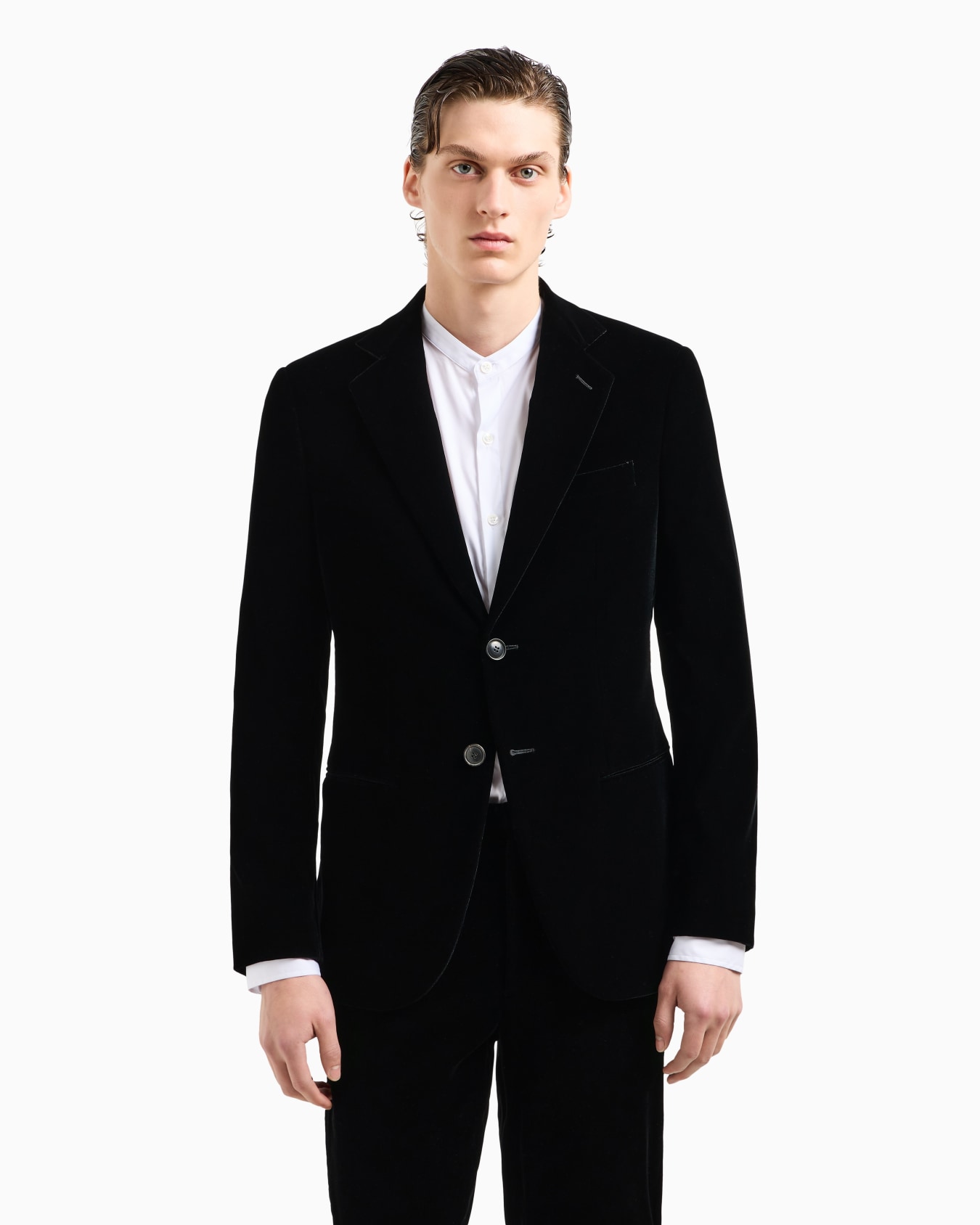 Giacca Icon monopetto linea George in velluto stretch Slide 3