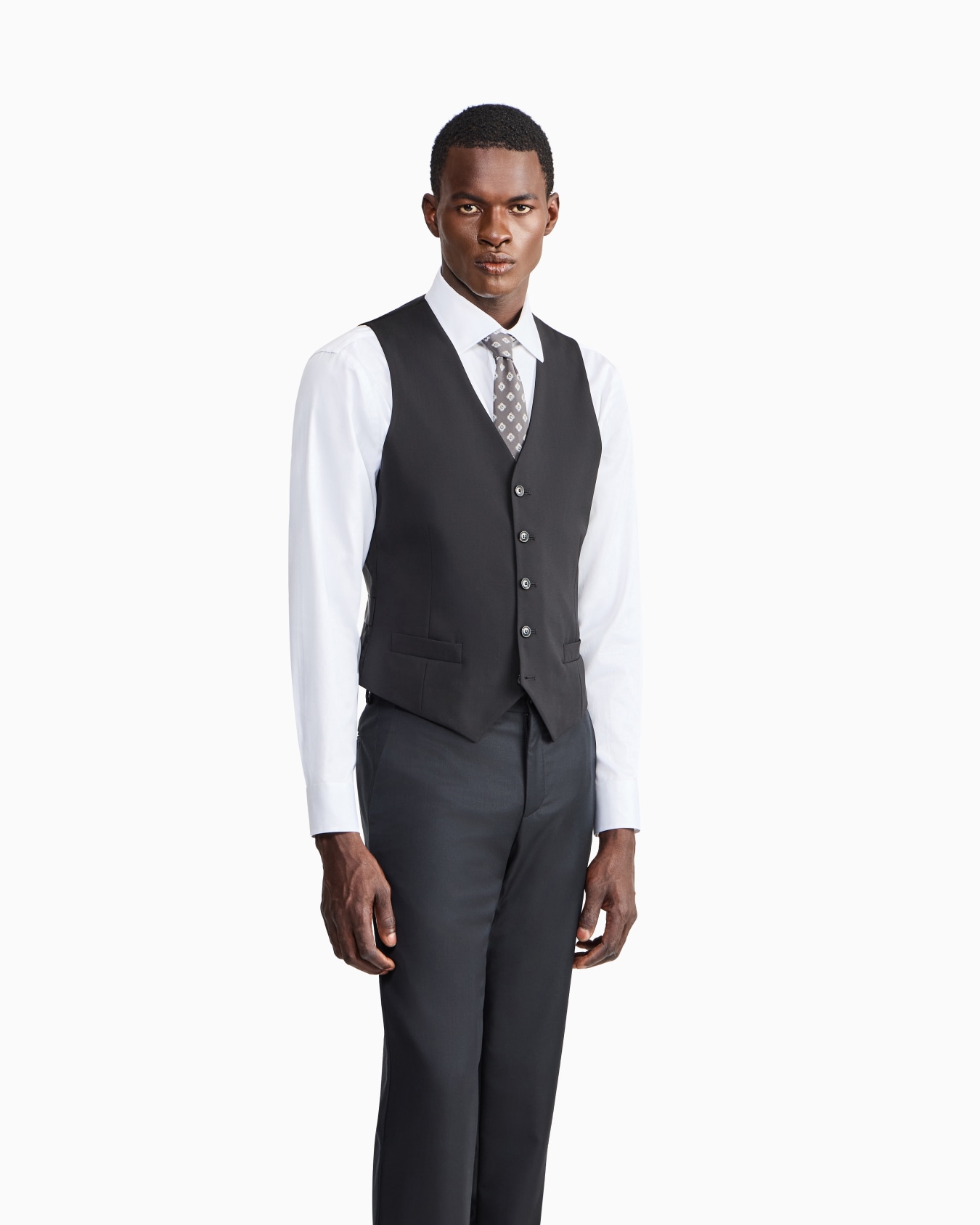 Single-breasted waistcoat in virgin wool Slide 3