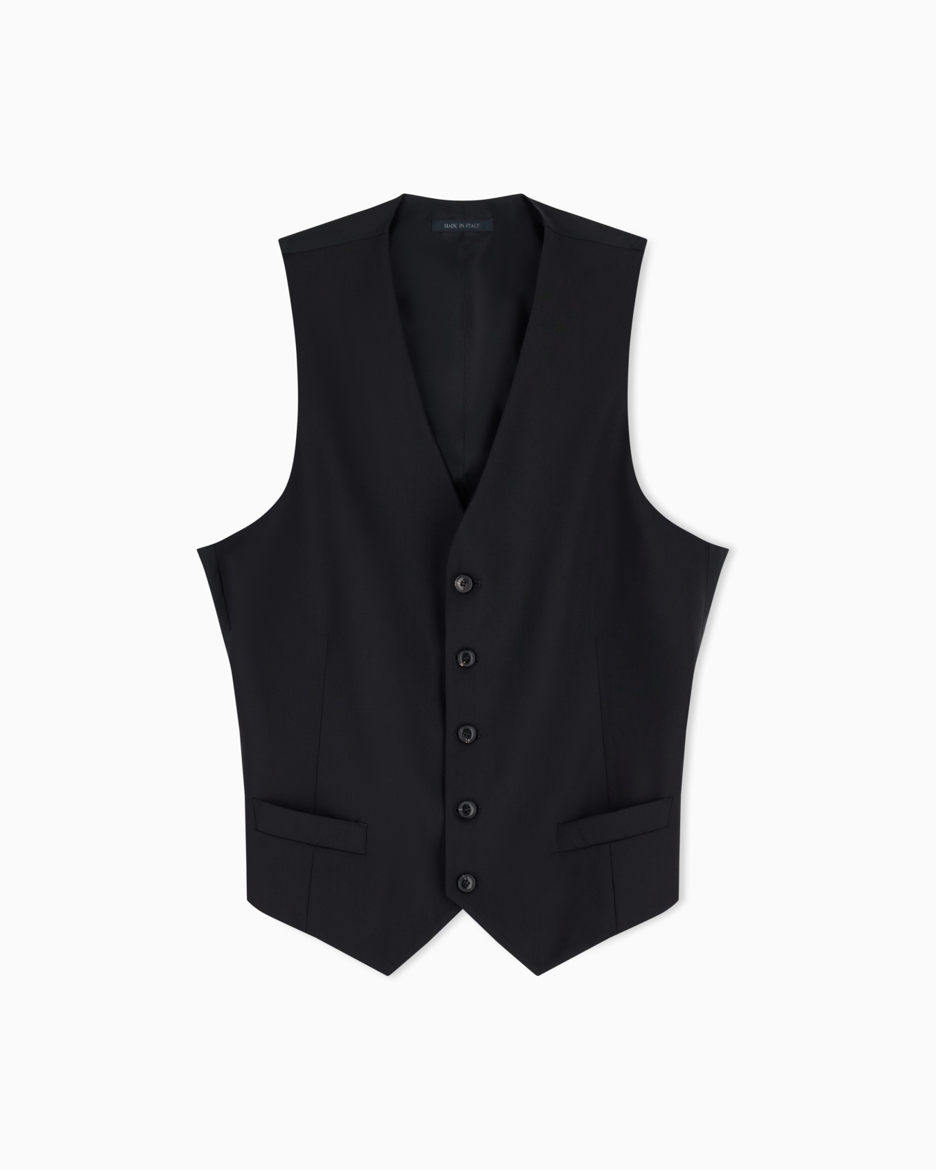 Single-breasted waistcoat in virgin wool Slide 0