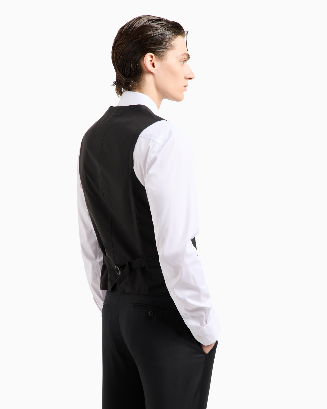 Single-breasted waistcoat in virgin wool Slide 2