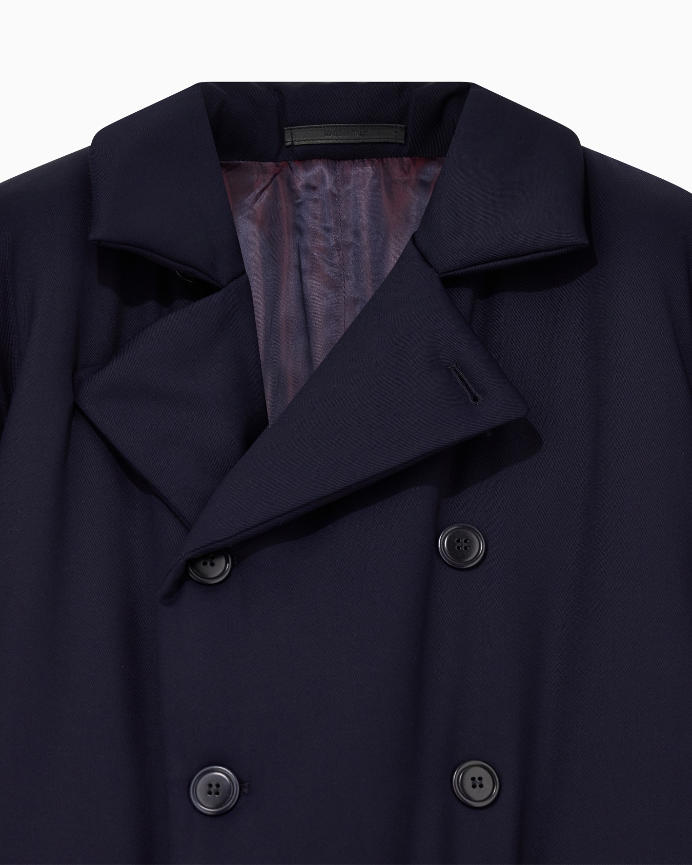 Double-breasted padded coat in virgin wool Slide 4