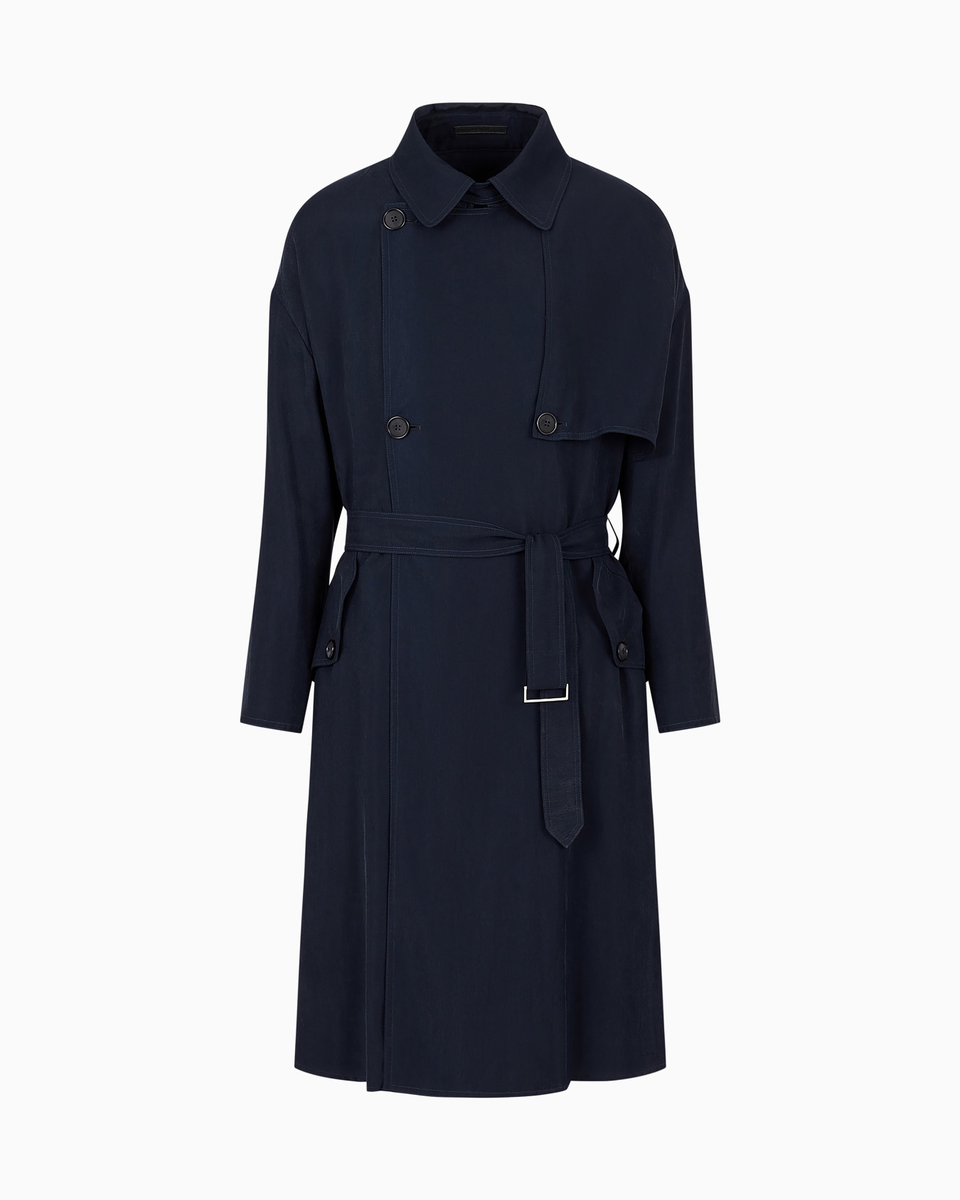 Doppelreihiger Trenchcoat Icon aus Cupro Folie 0