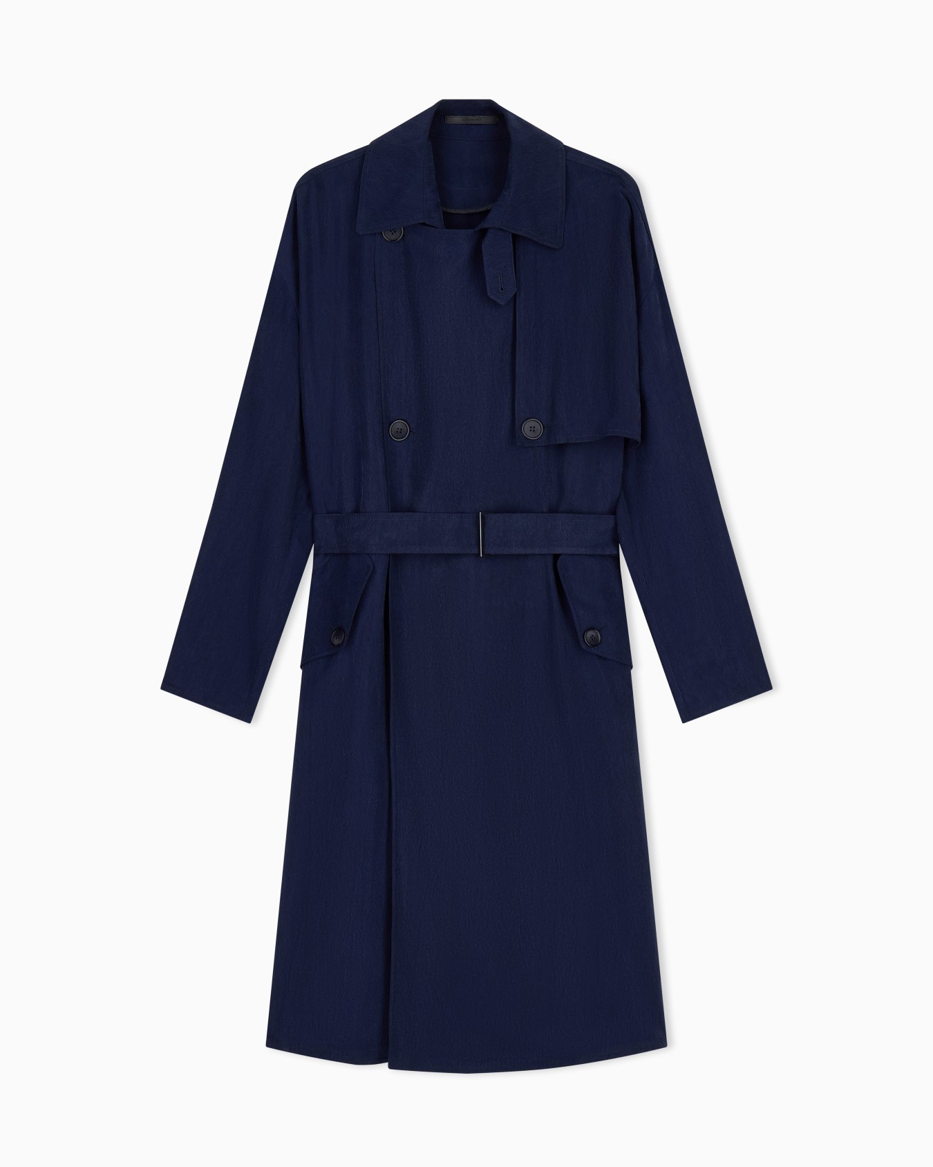 Icon cupro double-breasted trench coat Slide 0