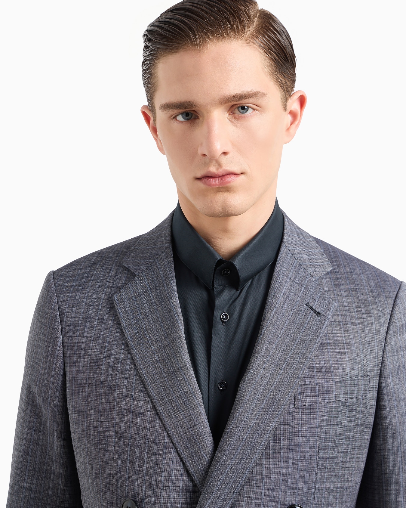 Soho line double-breasted check suit in virgin wool Slide 5