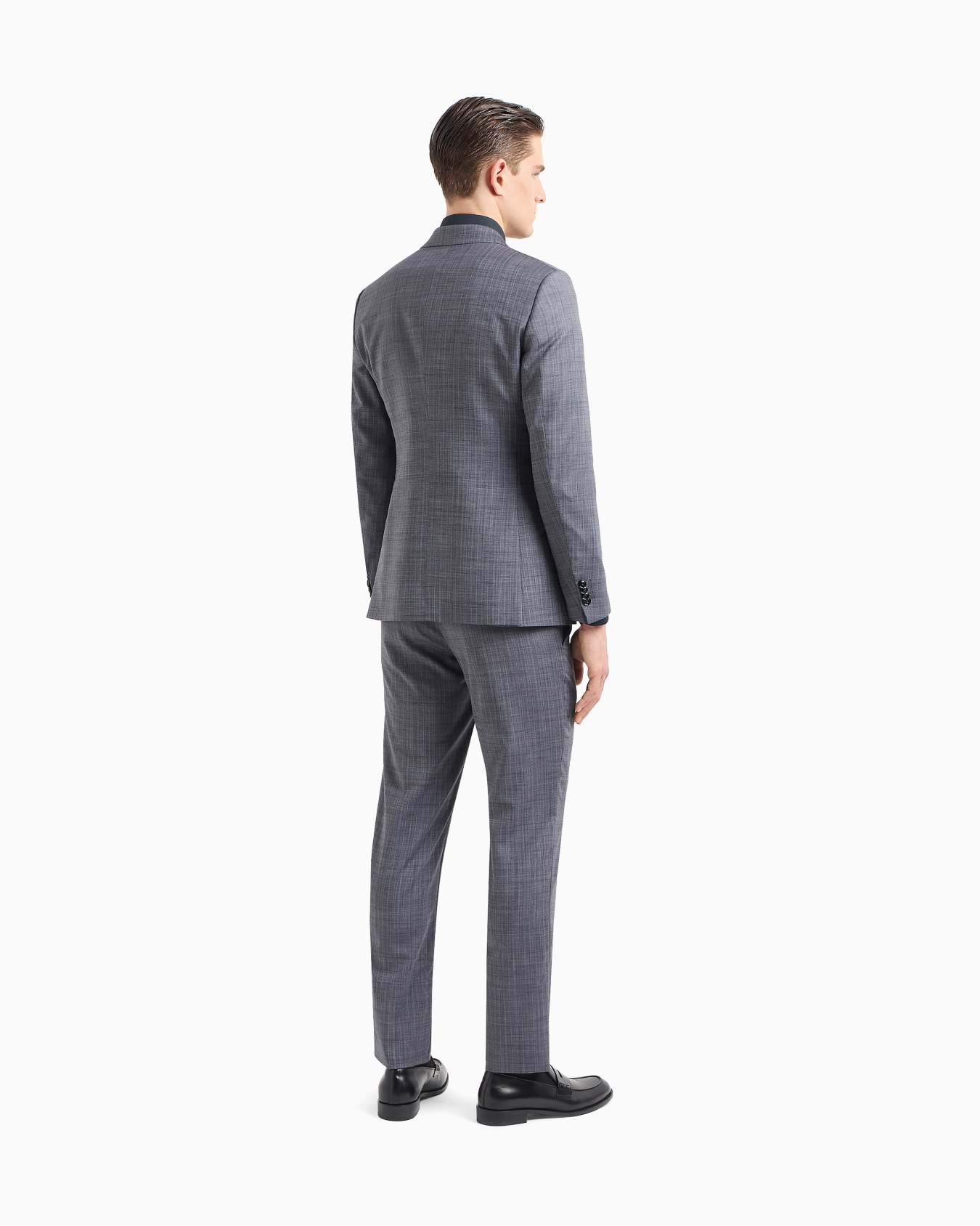 Soho line double-breasted check suit in virgin wool Slide 2
