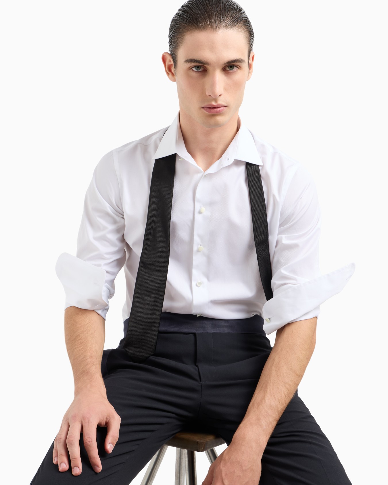 Regular-fit shiny-effect cotton shirt Slide 6