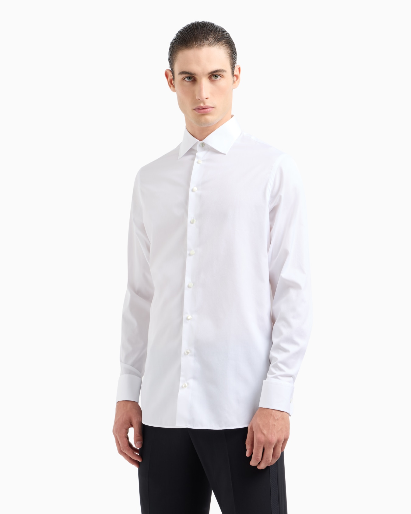Regular-fit shiny-effect cotton shirt Slide 3