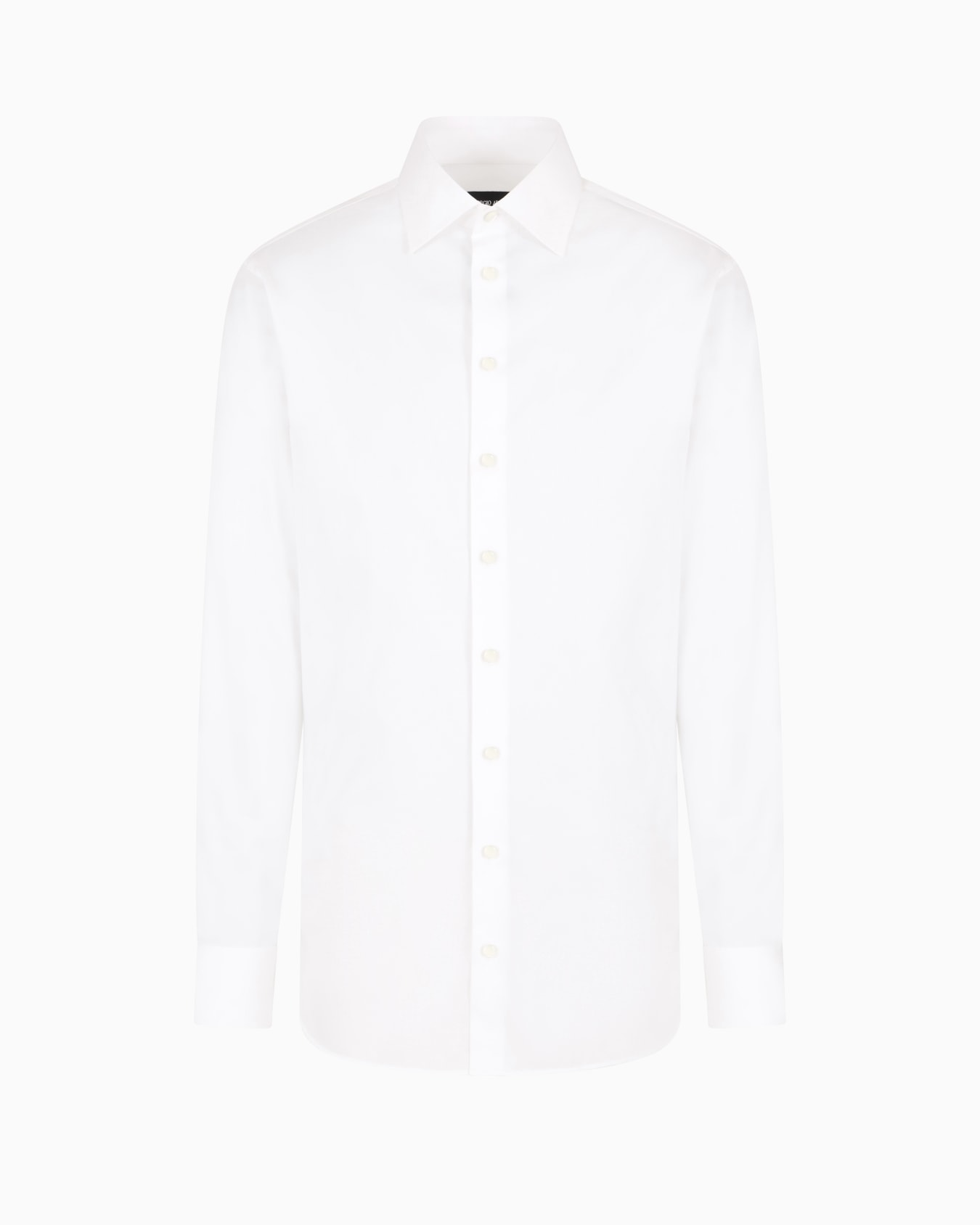 Regular-fit shiny-effect cotton shirt Slide 0