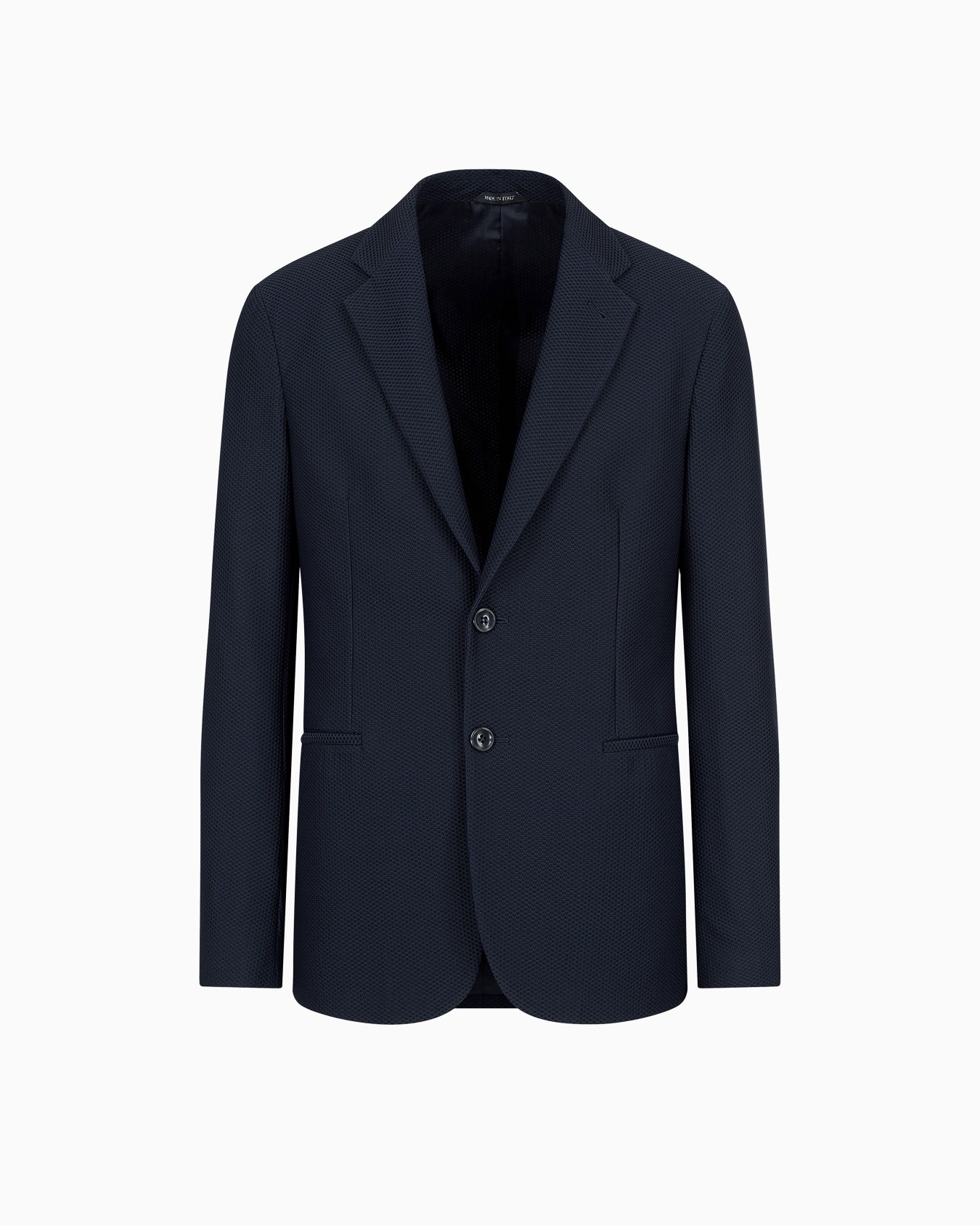 Single-breasted jacket in technical waffle fabric Slide 0