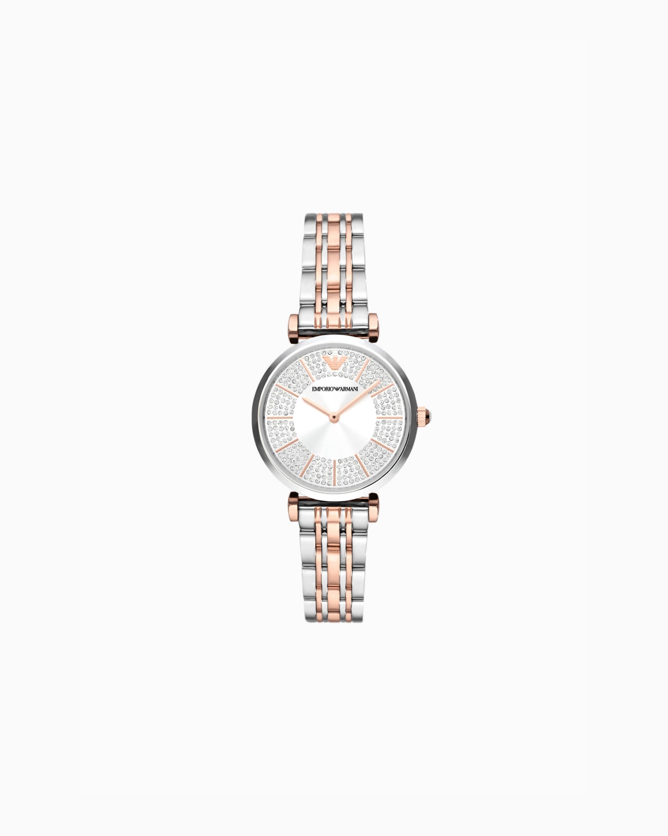  Two-Hand Two-Tone Stainless Steel Watch Slide 0