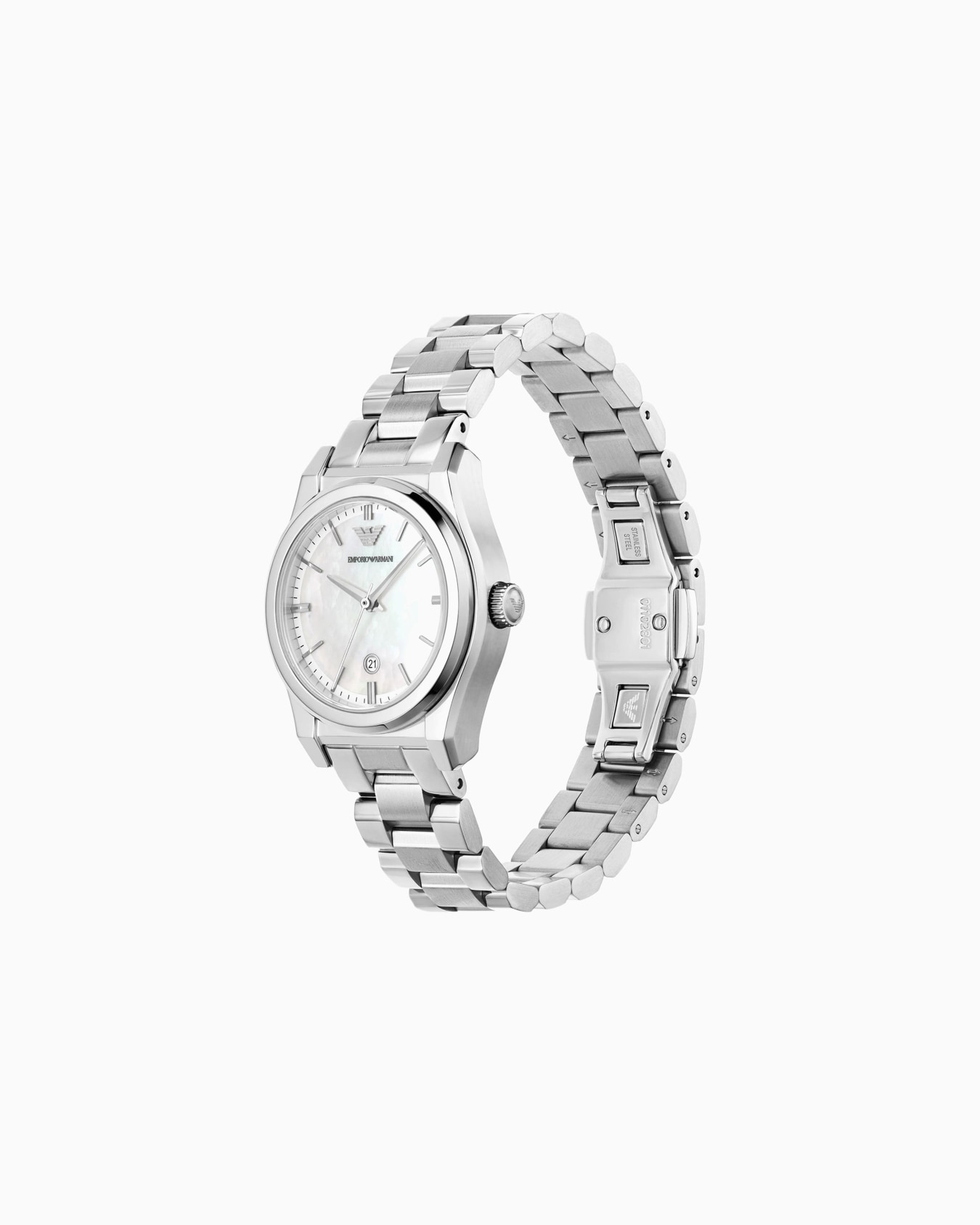 Orologio in acciaio insossidabile a tre lancette con datario  Slide 1