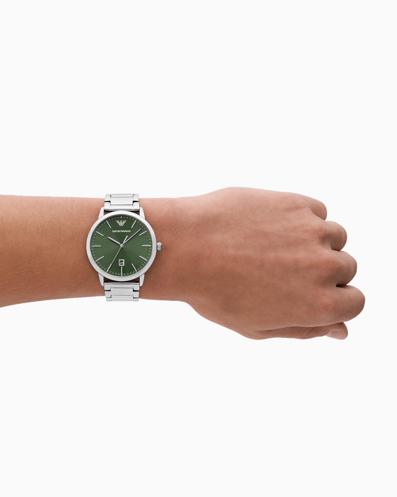  Three-Hand Date Stainless Steel Watch Slide 1