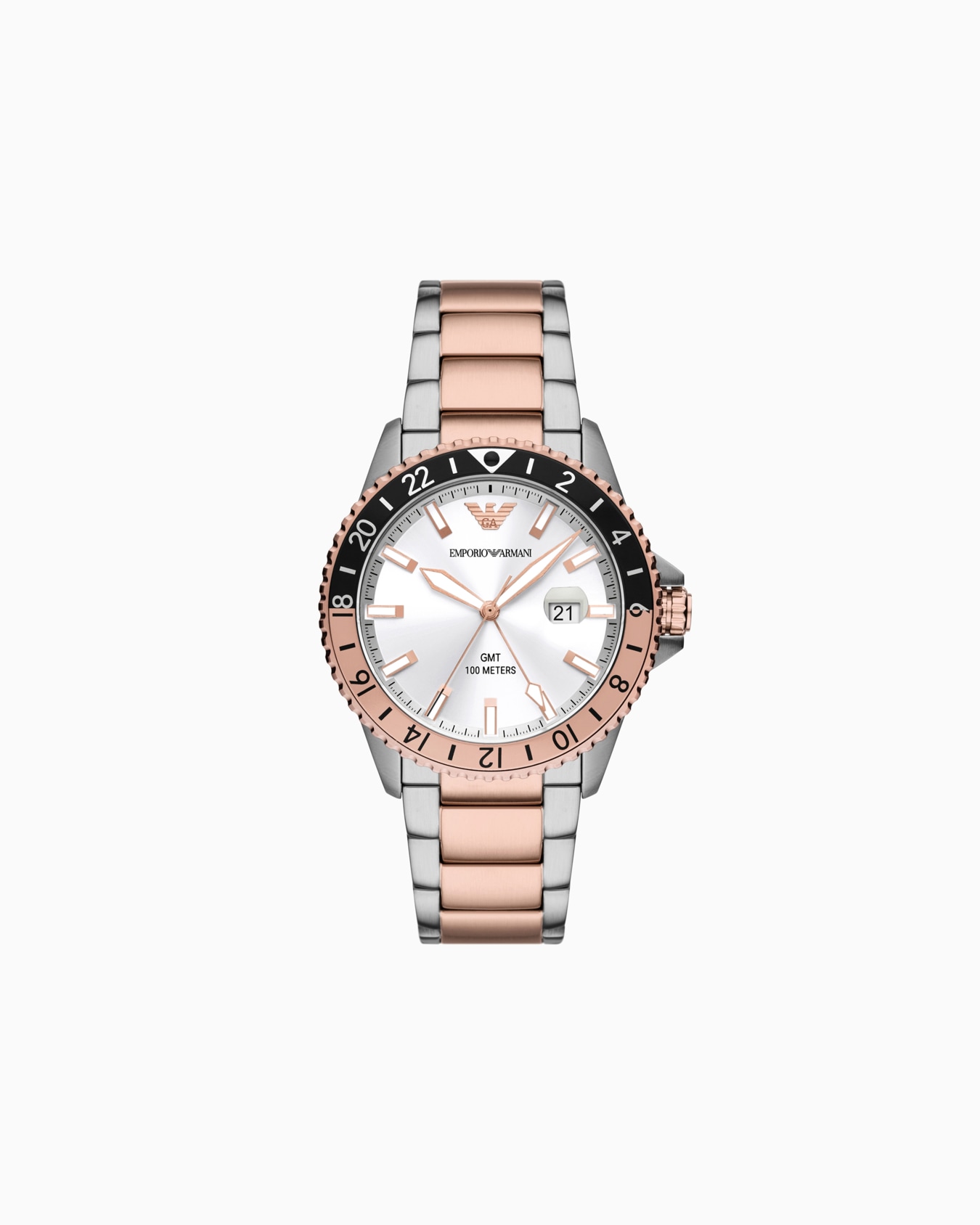 Reloj GMT Dual Time de acero inoxidable en dos tonos Diapositiva 0