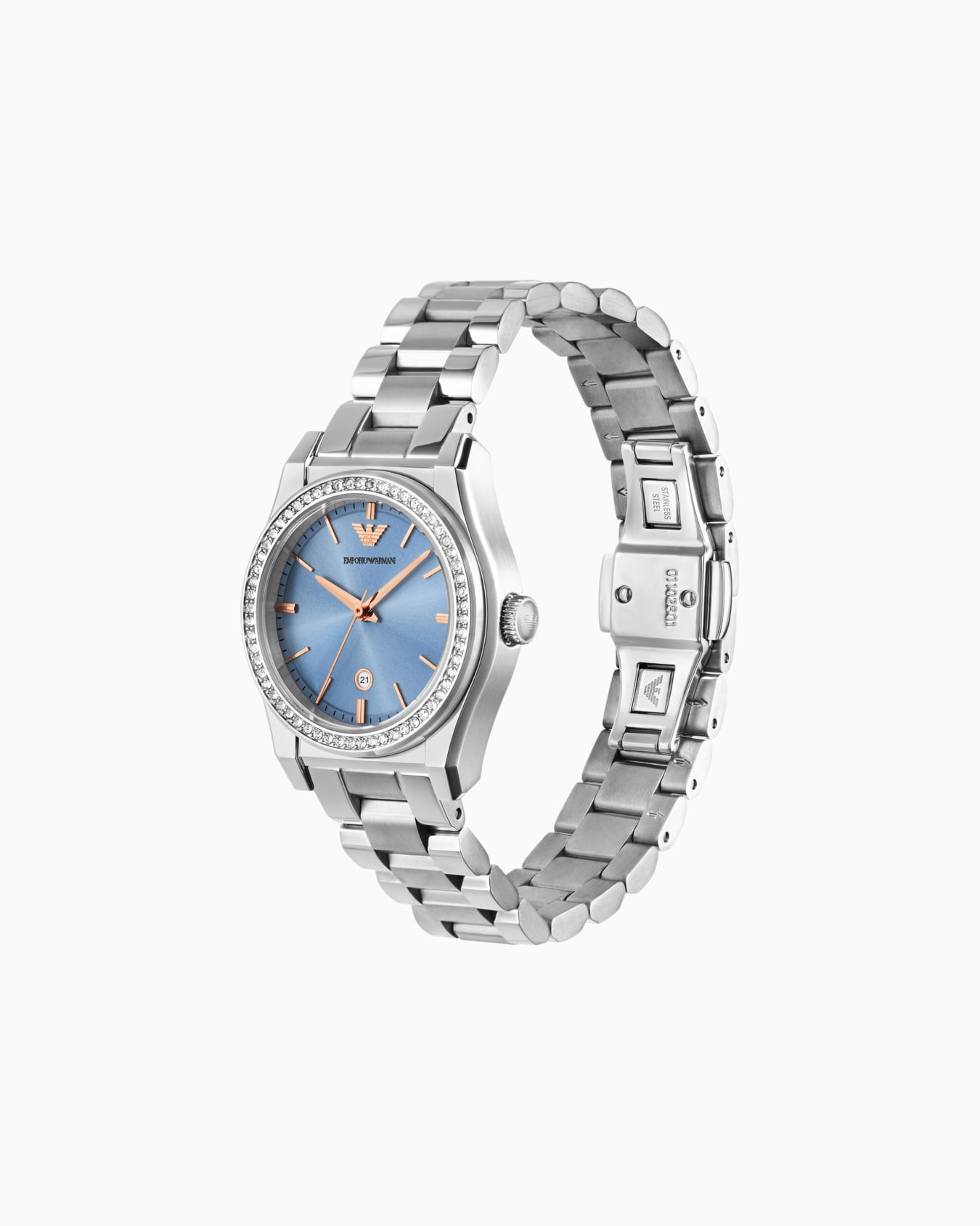 Three-Hand Date Stainless Steel Watch Slide 1