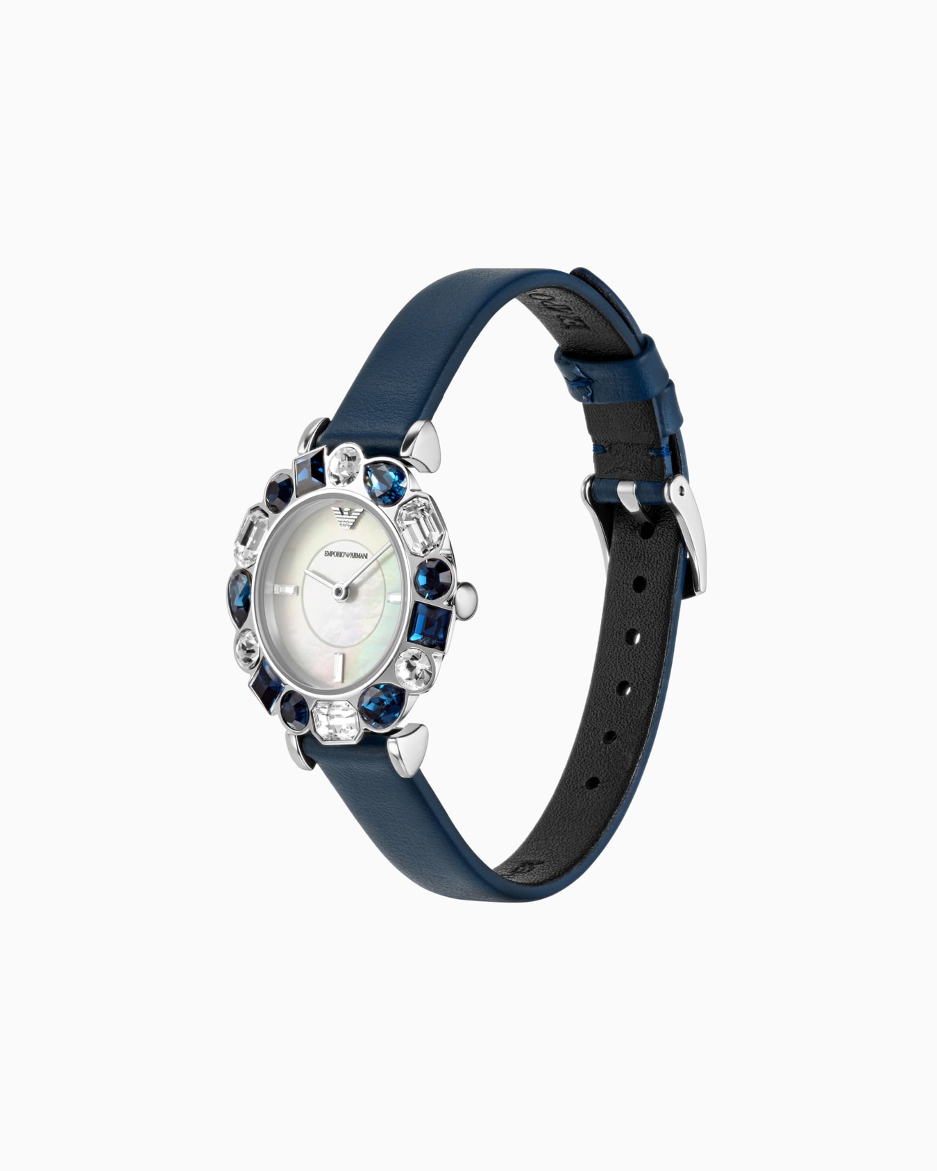 Two-Hand Blue Leather Watch Slide 1