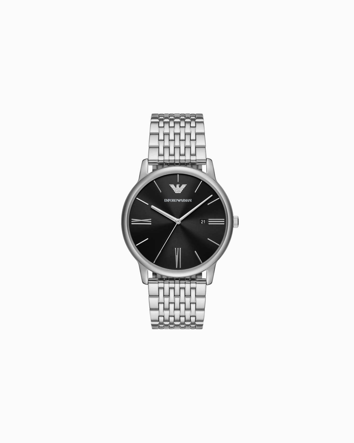 Reloj de acero inoxidable de tres agujas con fecha Diapositiva 0