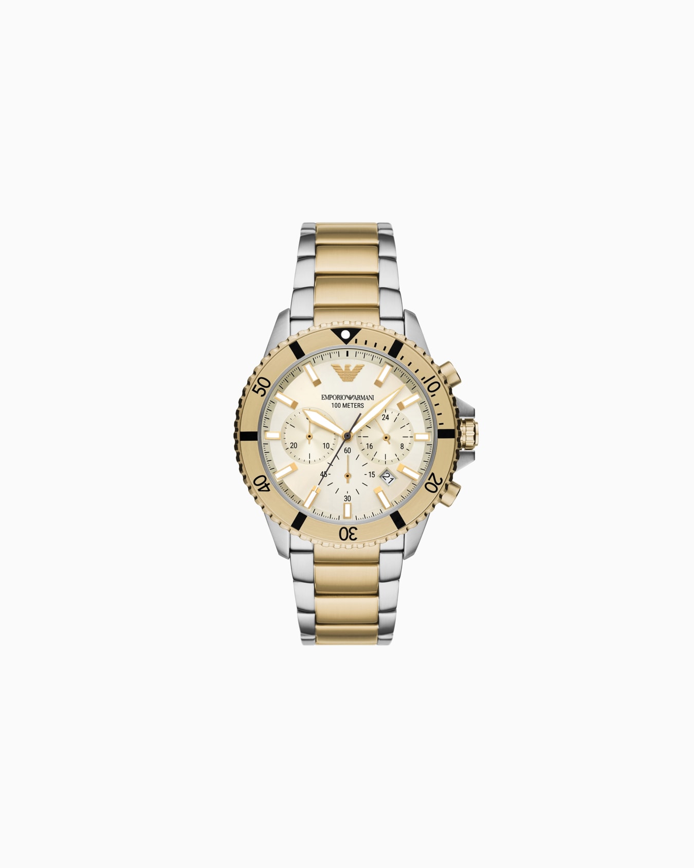 Zweifarbiger Chronograph aus Edelstahl Folie 0