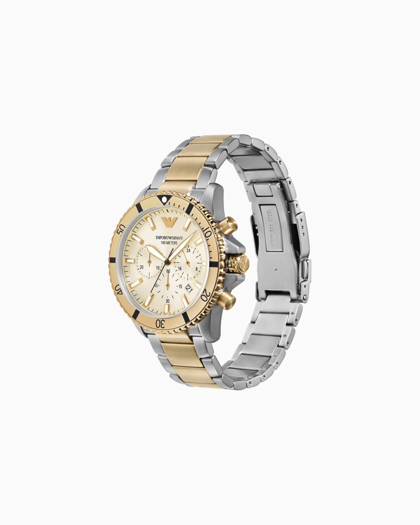 Zweifarbiger Chronograph aus Edelstahl Folie 1