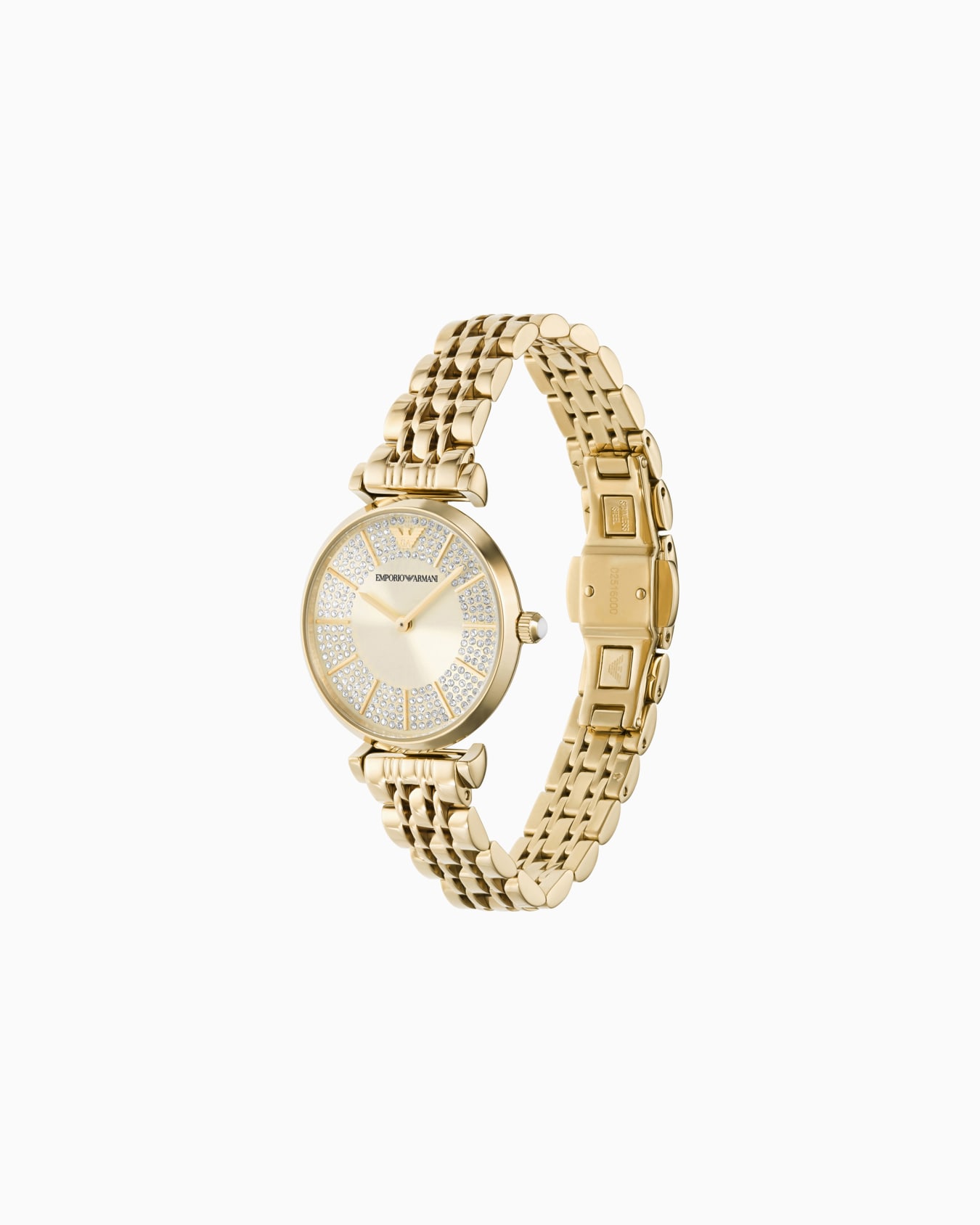  Two-Hand Gold-Tone Stainless Steel Watch Slide 1