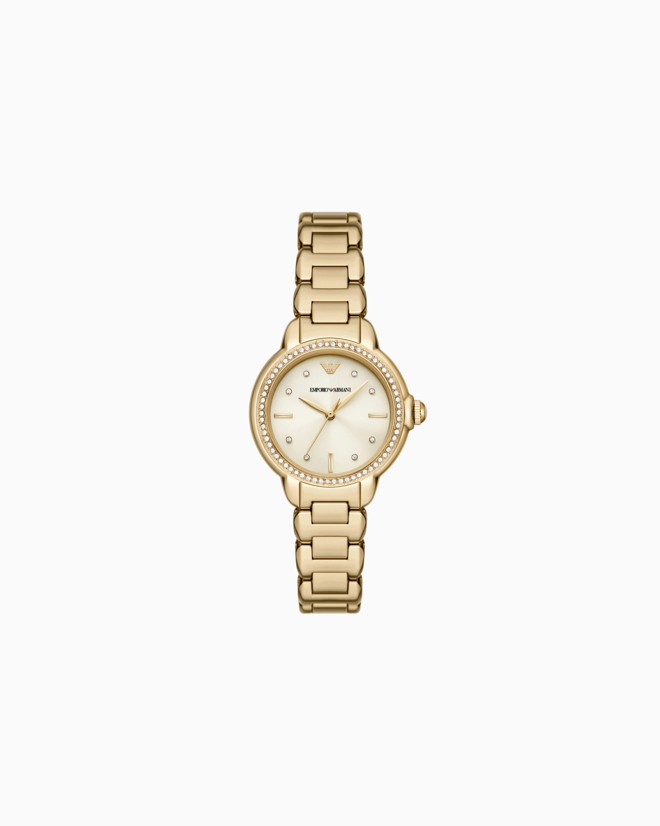 Reloj de tres manecillas en acero inoxidable dorado Diapositiva 0