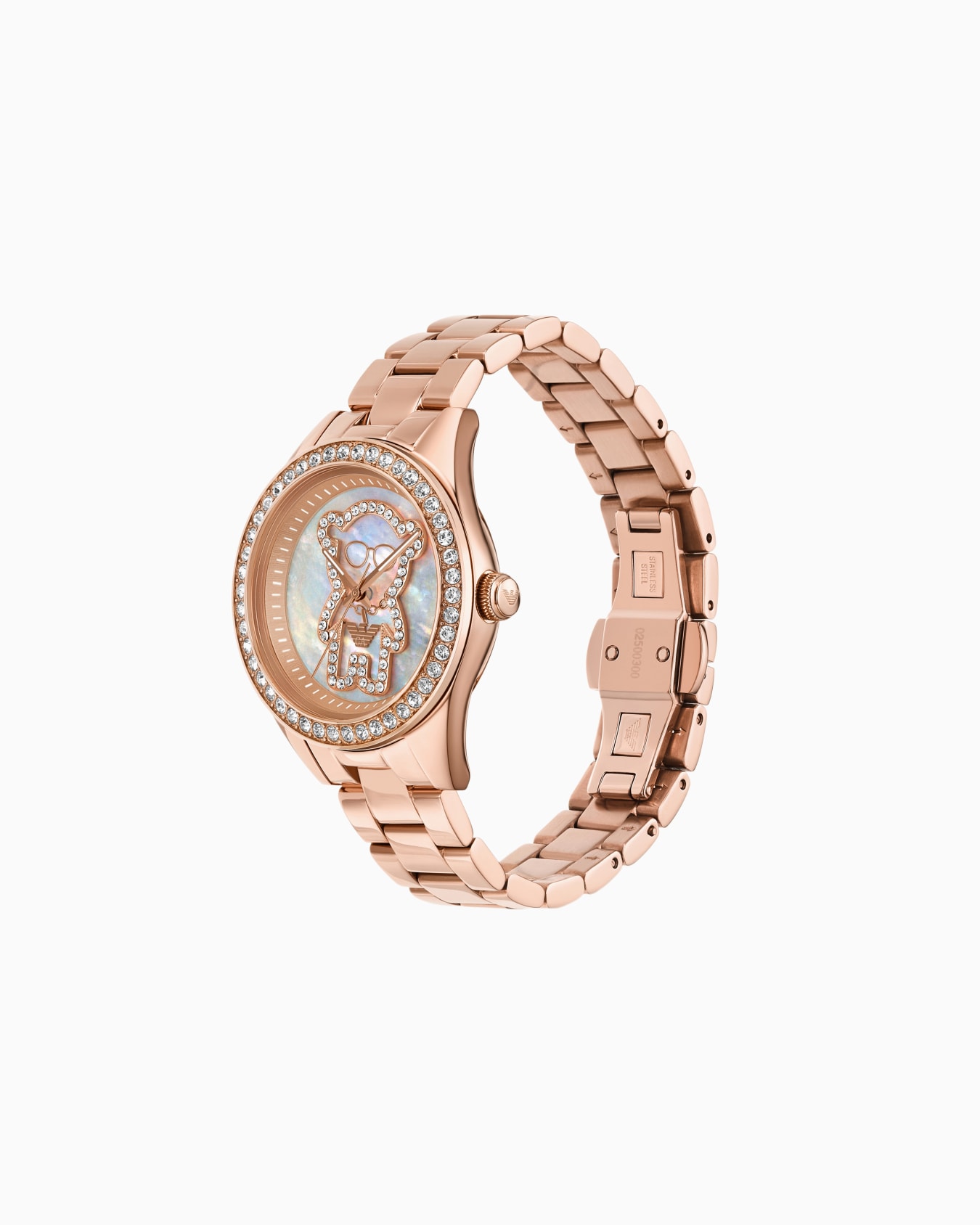 Reloj de tres manecillas de acero inoxidable color oro rosa Diapositiva 1