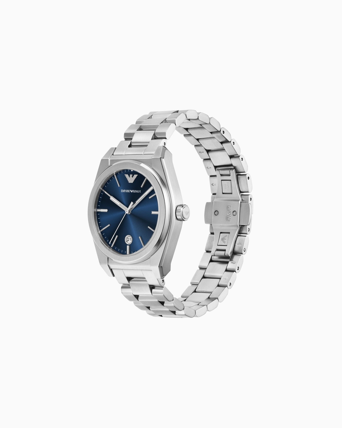 Montre à trois aiguilles en acier inoxydable avec affichage de la date Diapositive 2