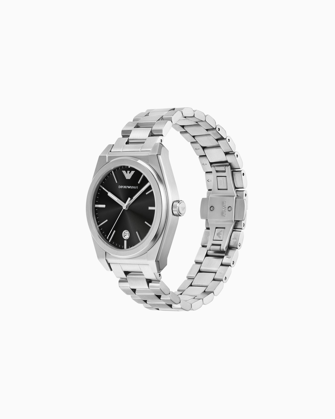 Reloj de tres manecillas de acero inoxidable con visualización de fecha Diapositiva 1