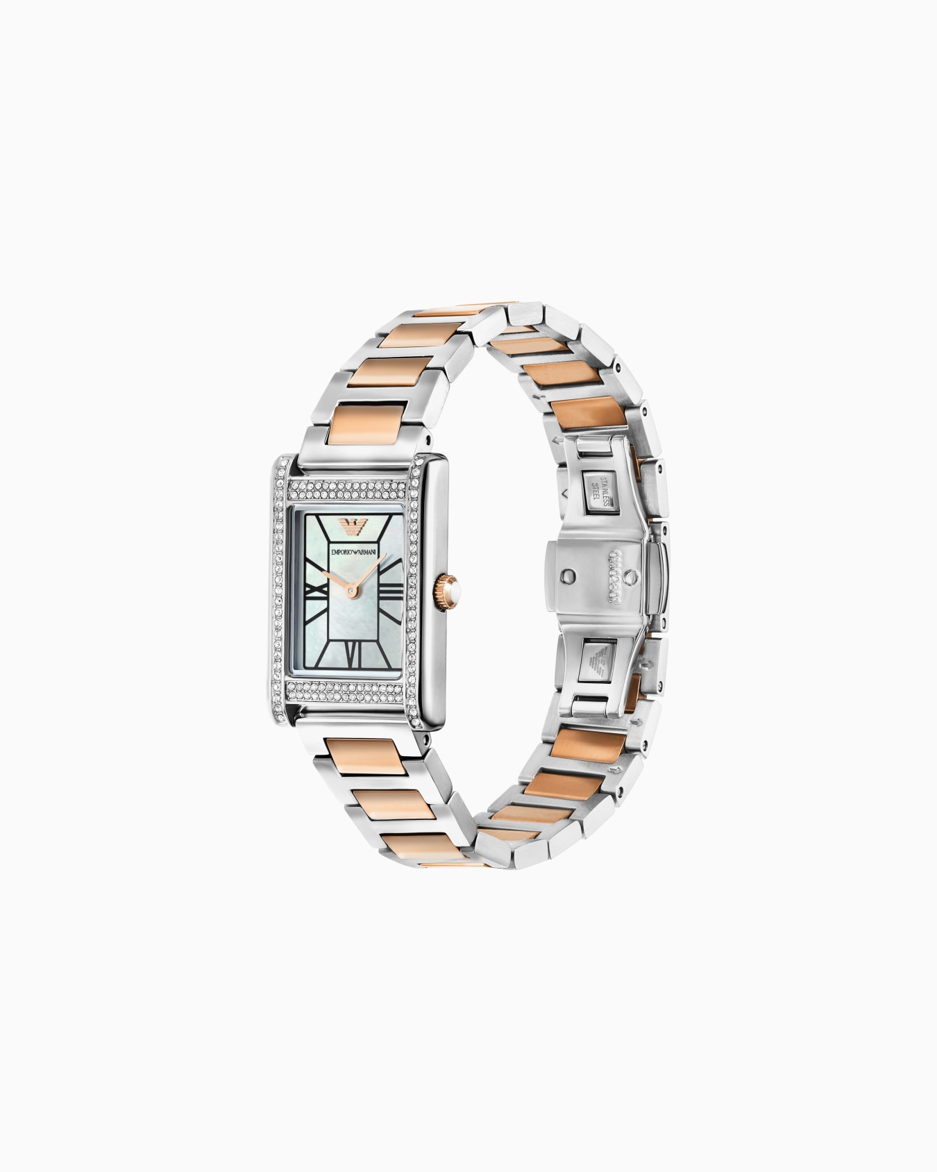  Two-Hand Two-Tone Stainless Steel Watch Slide 1