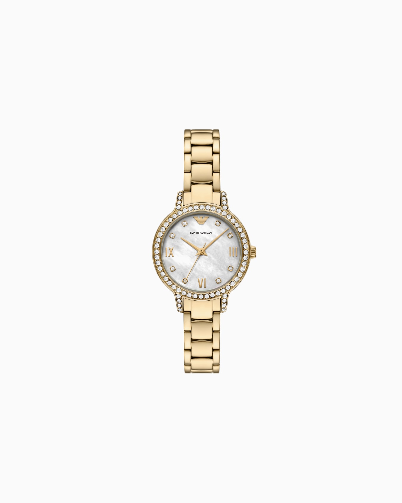  Three-Hand Gold-Tone Stainless Steel Watch Slide 0