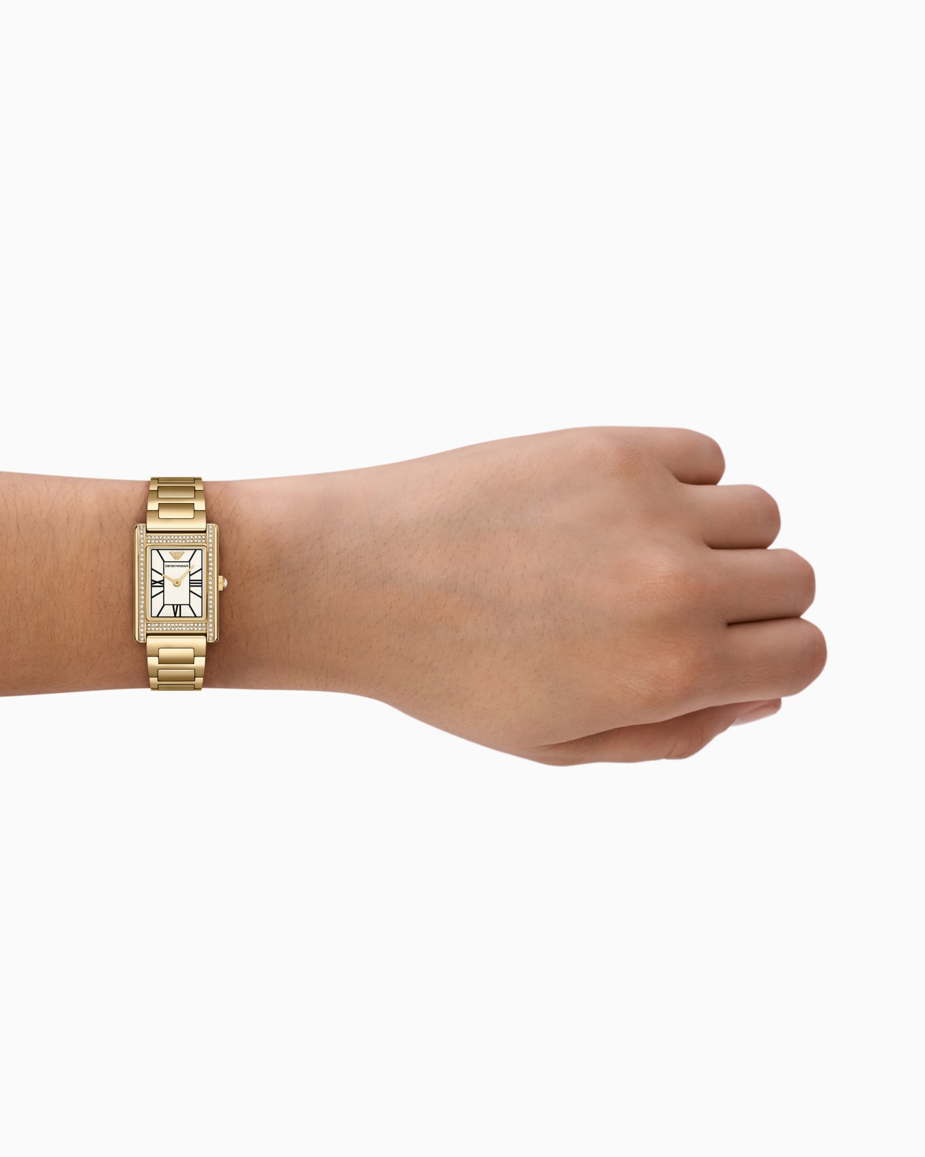  Two-Hand Gold-Tone Stainless Steel Watch Slide 1