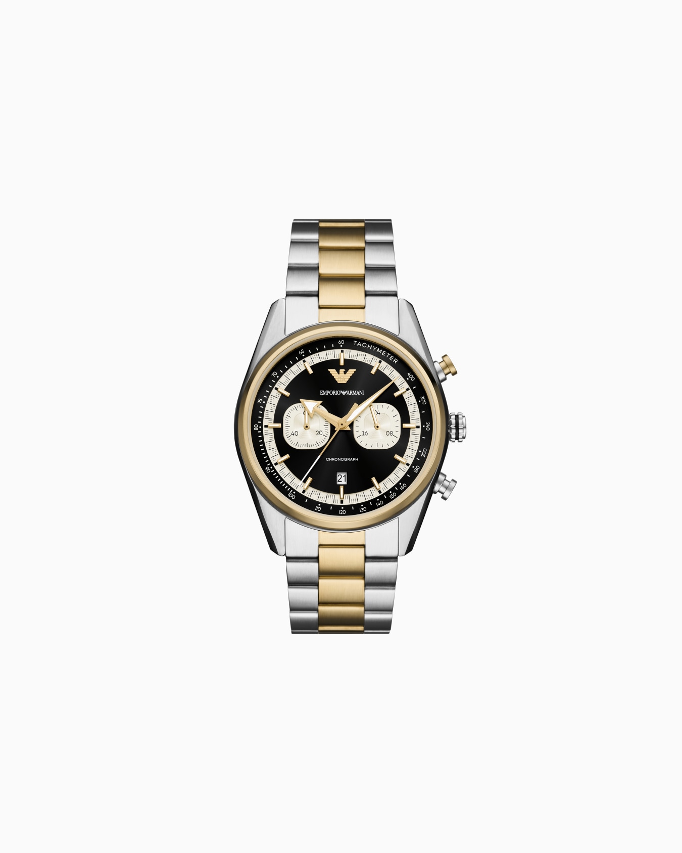 Montre avec chronographe bicolore en acier inoxydable Diapositive 0