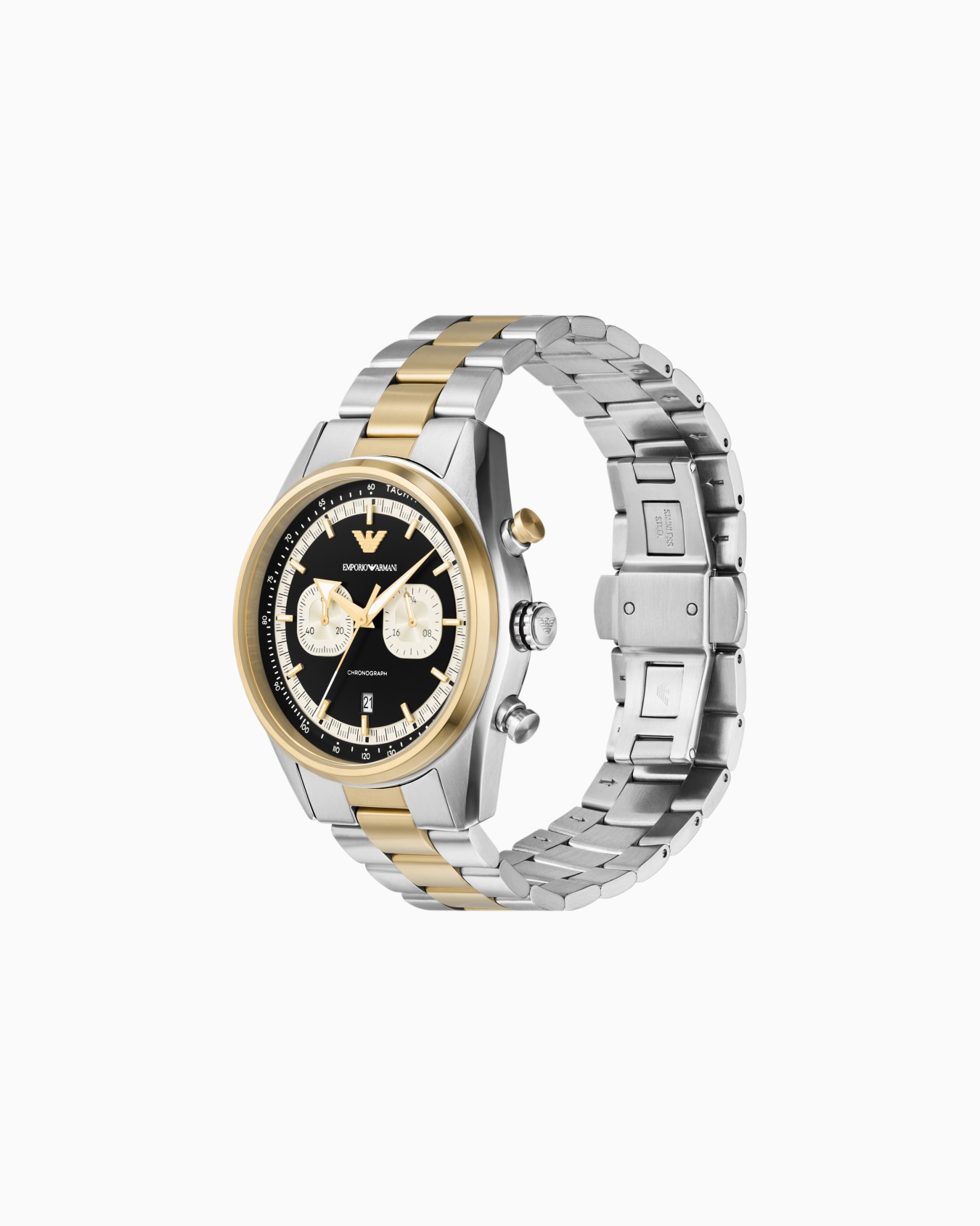Montre avec chronographe bicolore en acier inoxydable Diapositive 1