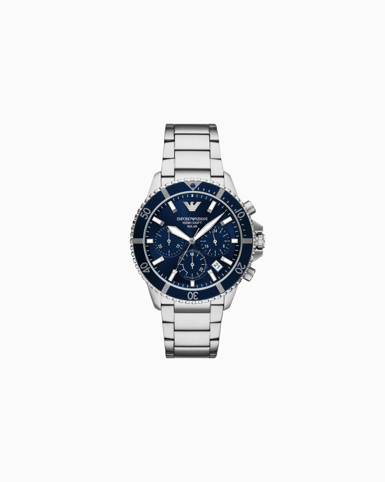 World Explorer Solar-Powered Chronograph Stainless Steel Watch Slide 0