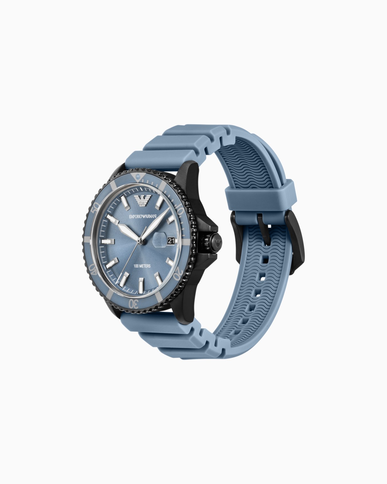  World Explorer Three-Hand Date Blue Silicone Watch Slide 1