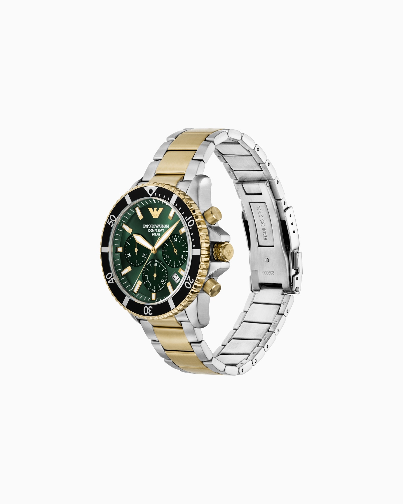 World Explorer Solar-Powered Chronograph Two-Tone Stainless Steel Watch Slide 2