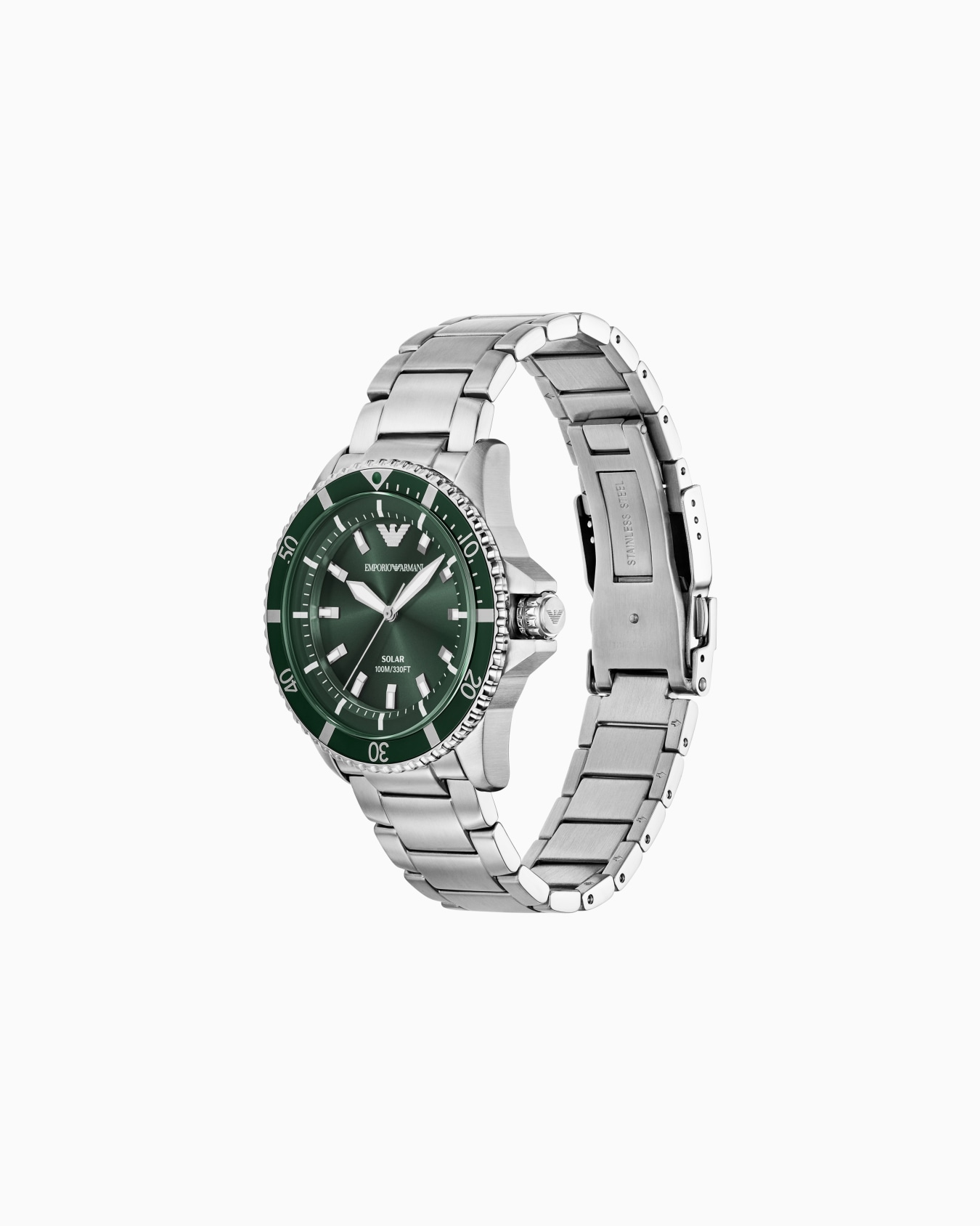 Solarbetriebene World Explorer Dreizeigeruhr aus Edelstahl Folie 2