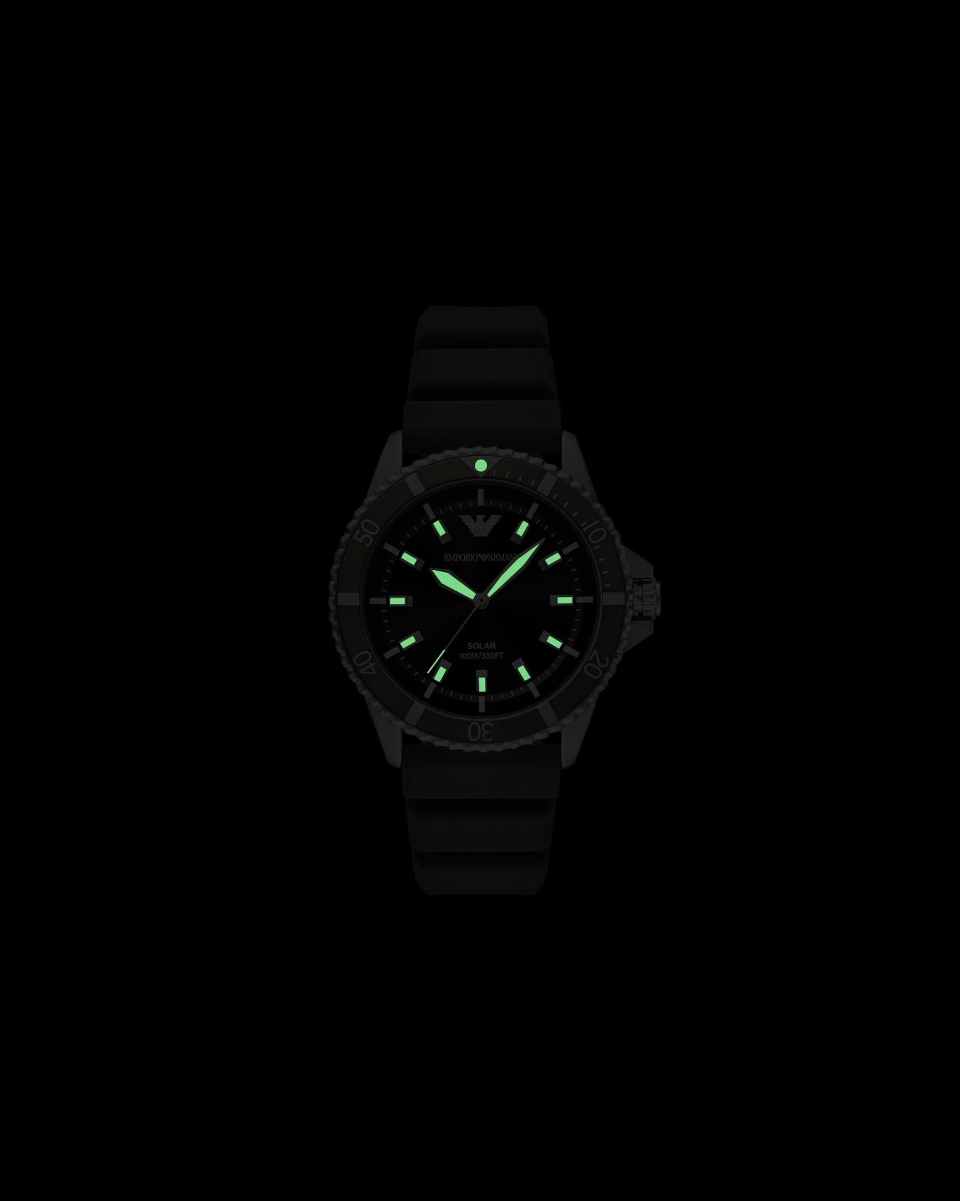 World Explorer Solar-Powered Three-Hand Green Silicone Watch Slide 3