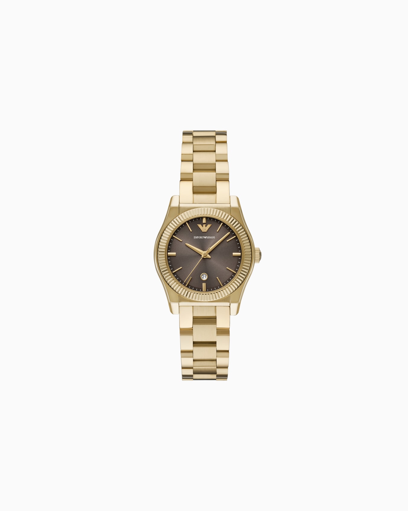 Dreizeigeruhr mit Armband aus goldfarbenem Edelstahl Folie 0