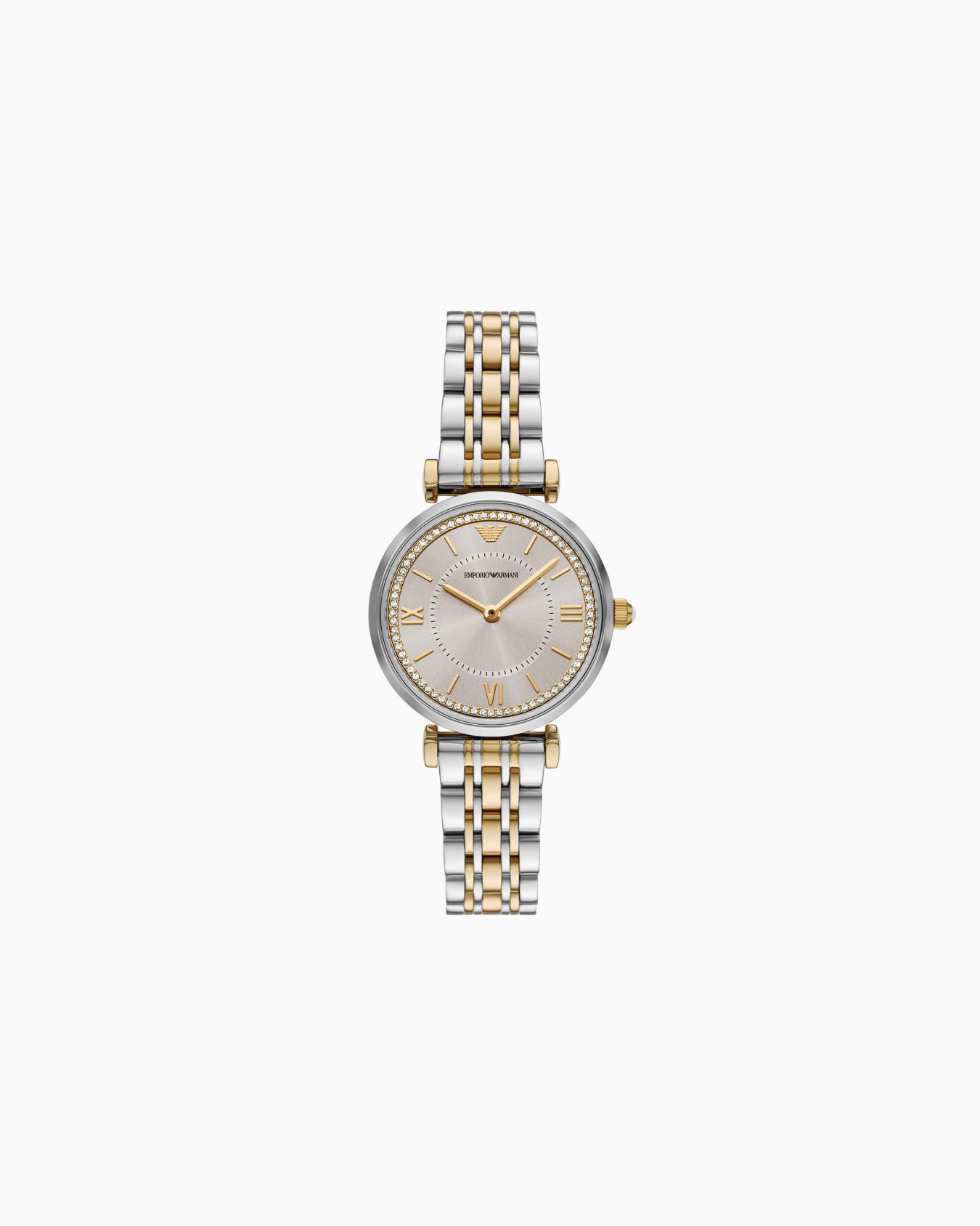 Two-Hand Two-Tone Stainless Steel Watch Slide 0