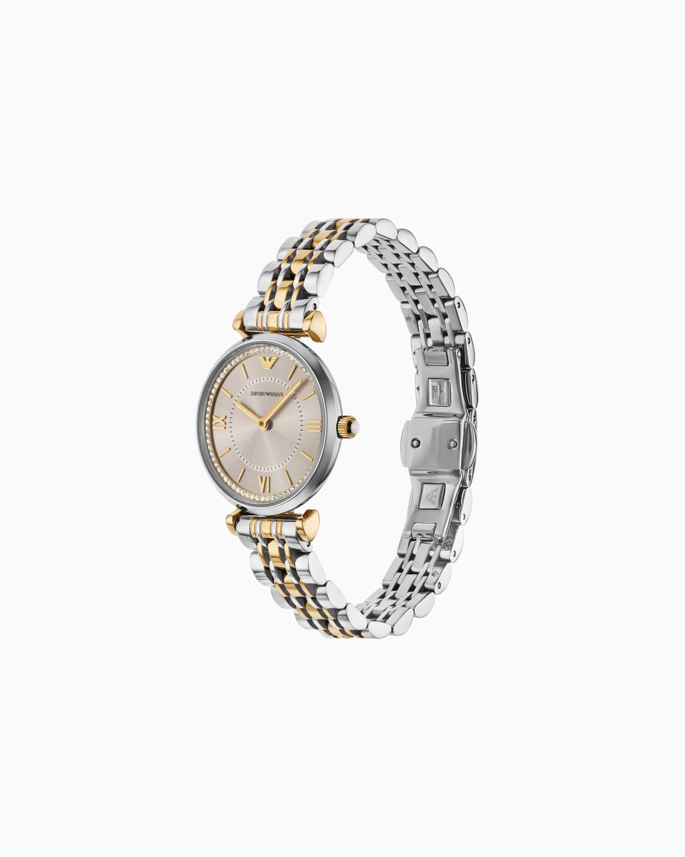Two-Hand Two-Tone Stainless Steel Watch Slide 1