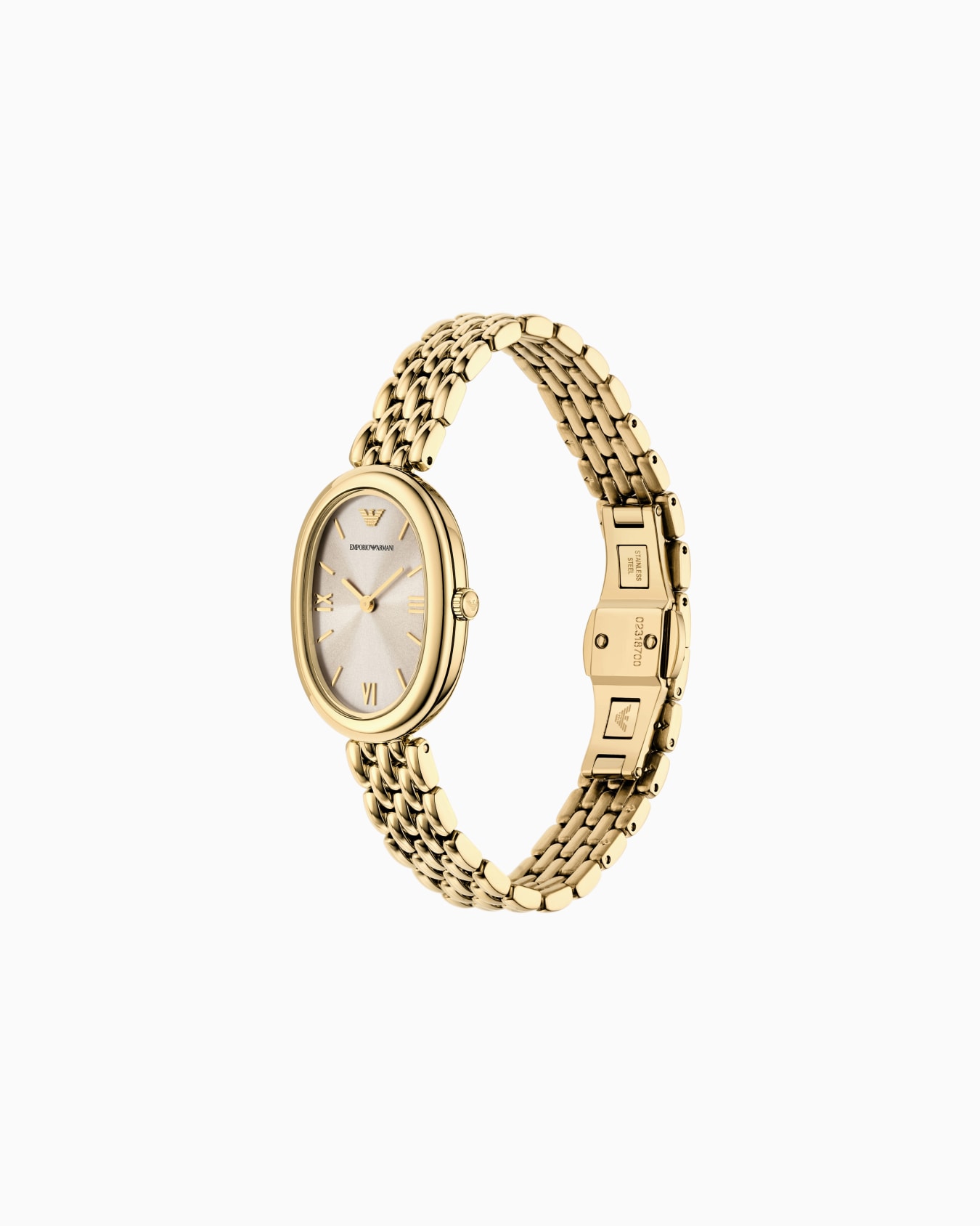 Two-Hand Gold-Tone Stainless Steel Watch Slide 1
